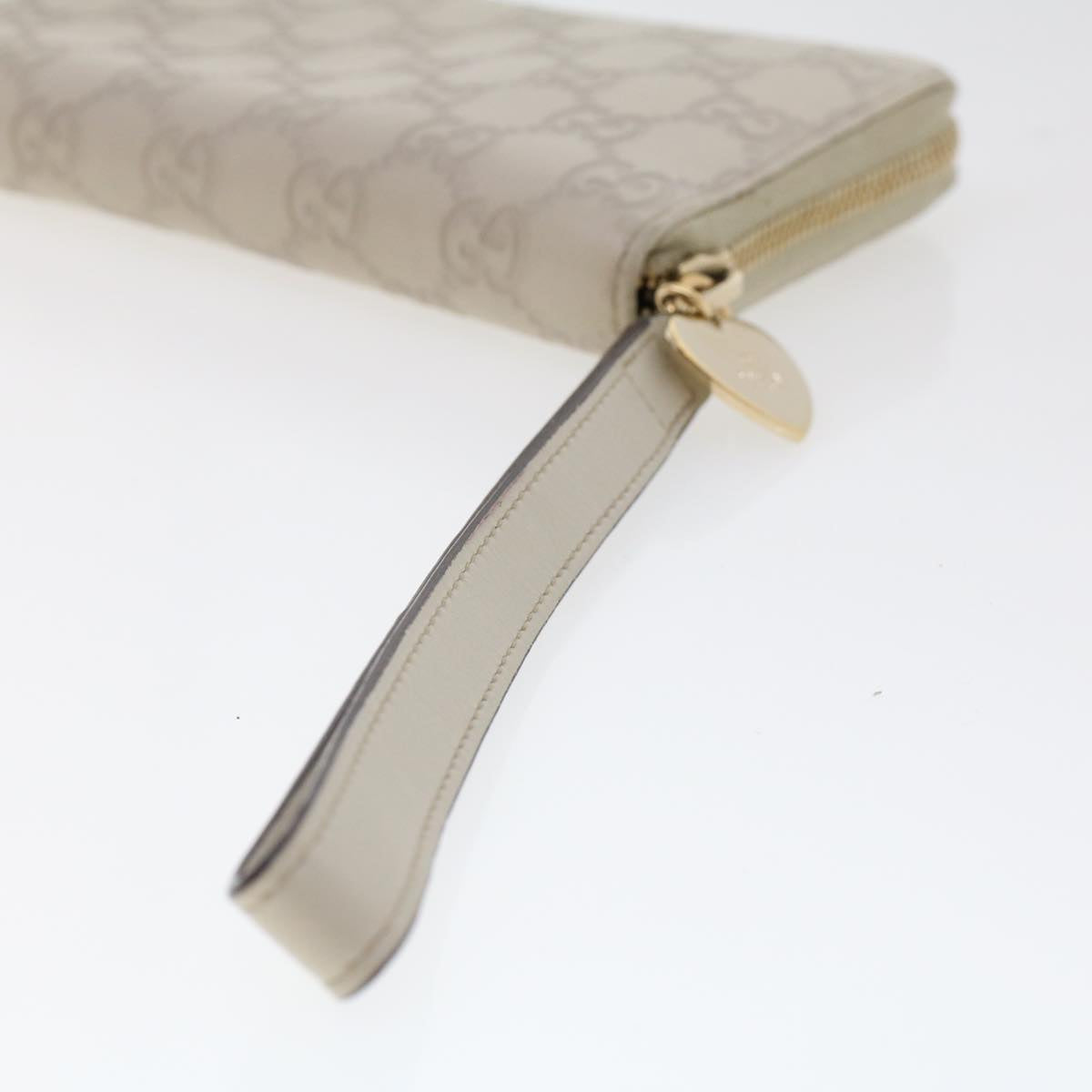 GUCCI GG Canvas Guccissima Long Wallet White 245914 am4402
