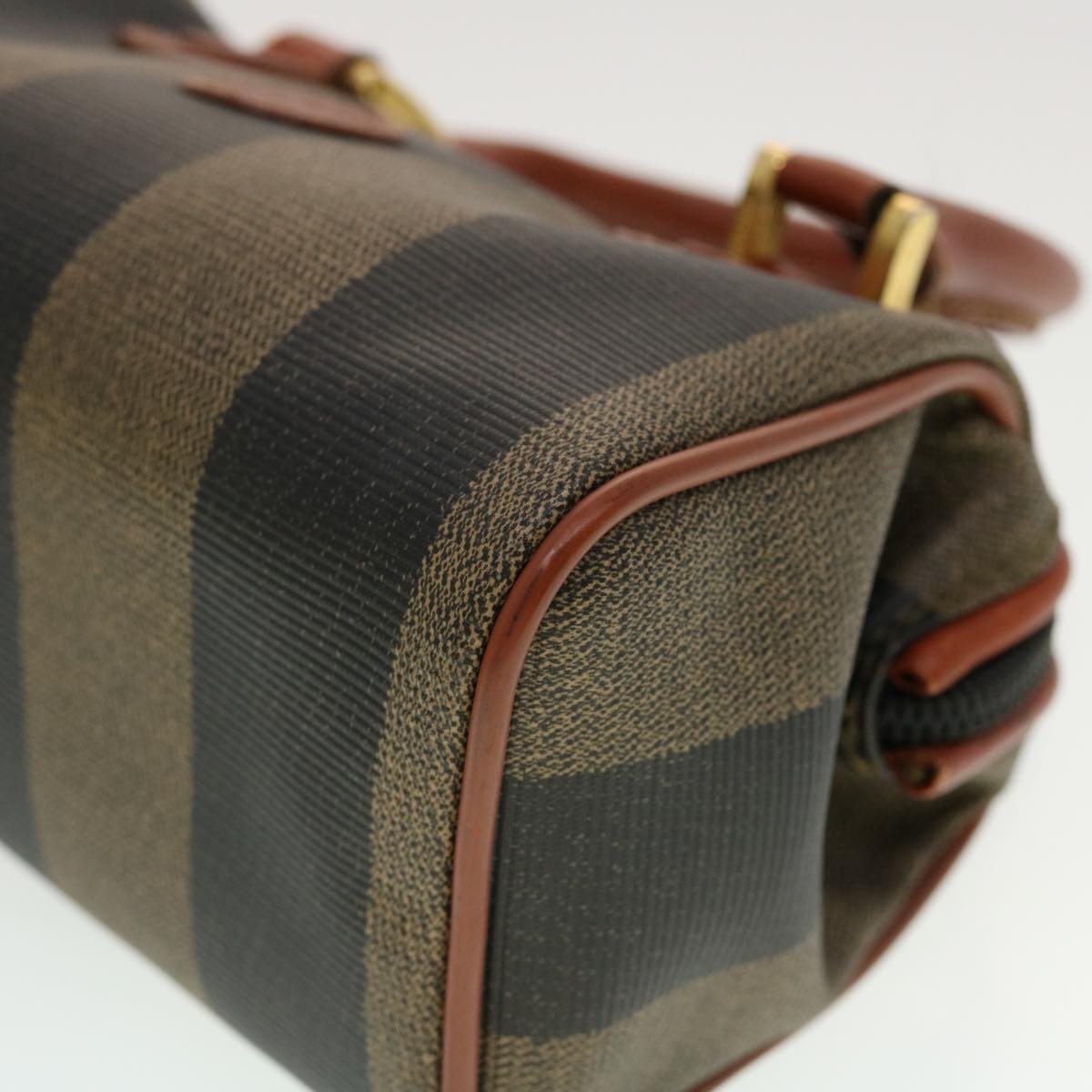 FENDI Pecan Canvas Mini Hand Bag Brown Black am4474