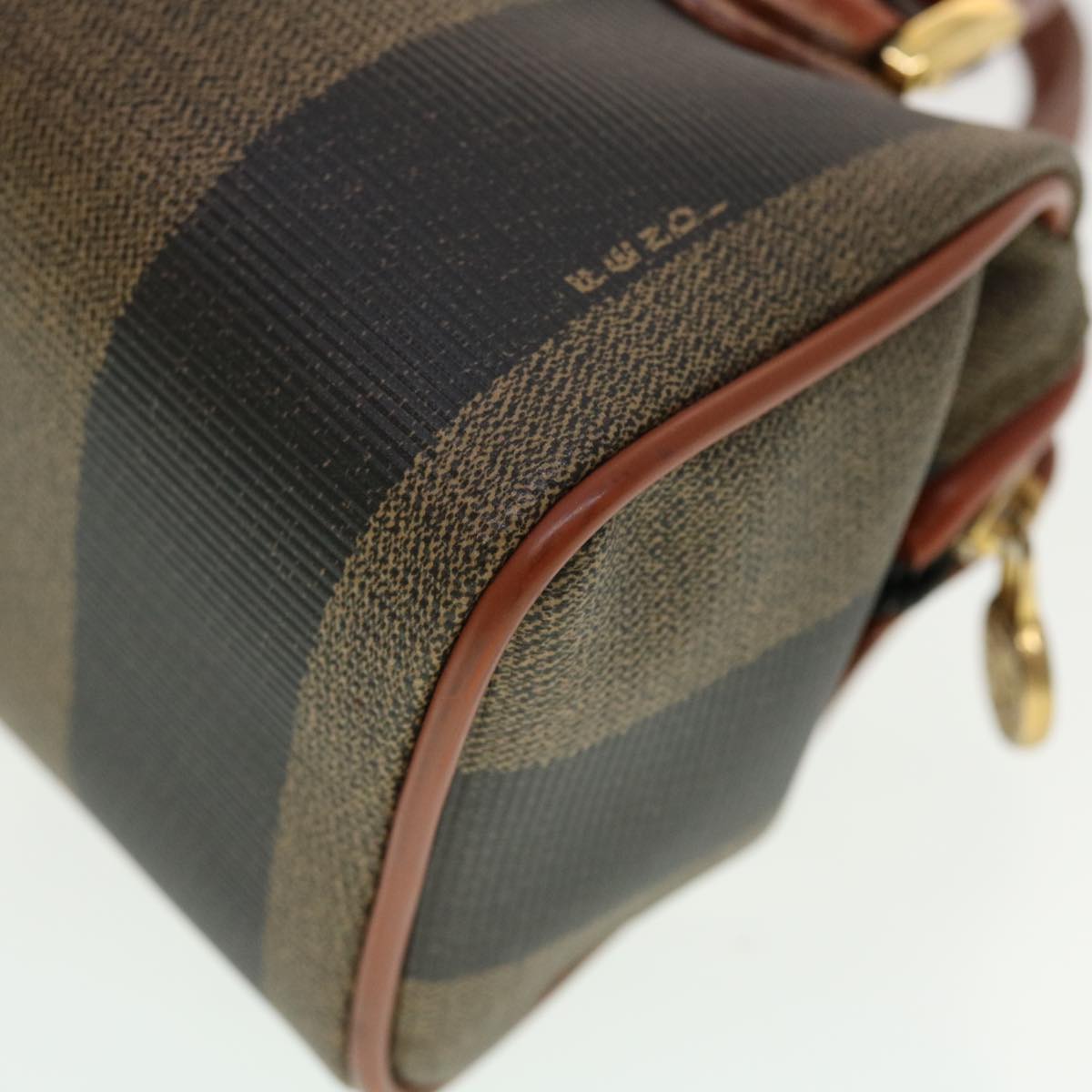 FENDI Pecan Canvas Mini Hand Bag Brown Black am4474