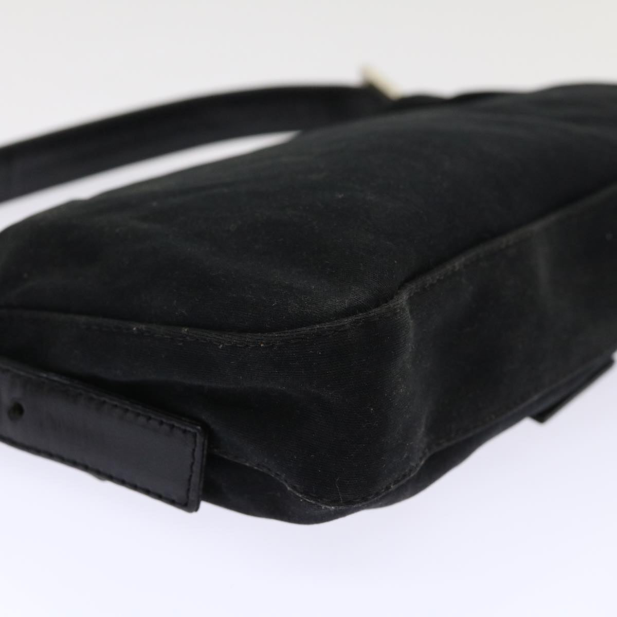 FENDI Mamma Baguette Shoulder Bag Nylon Leather Black am4595