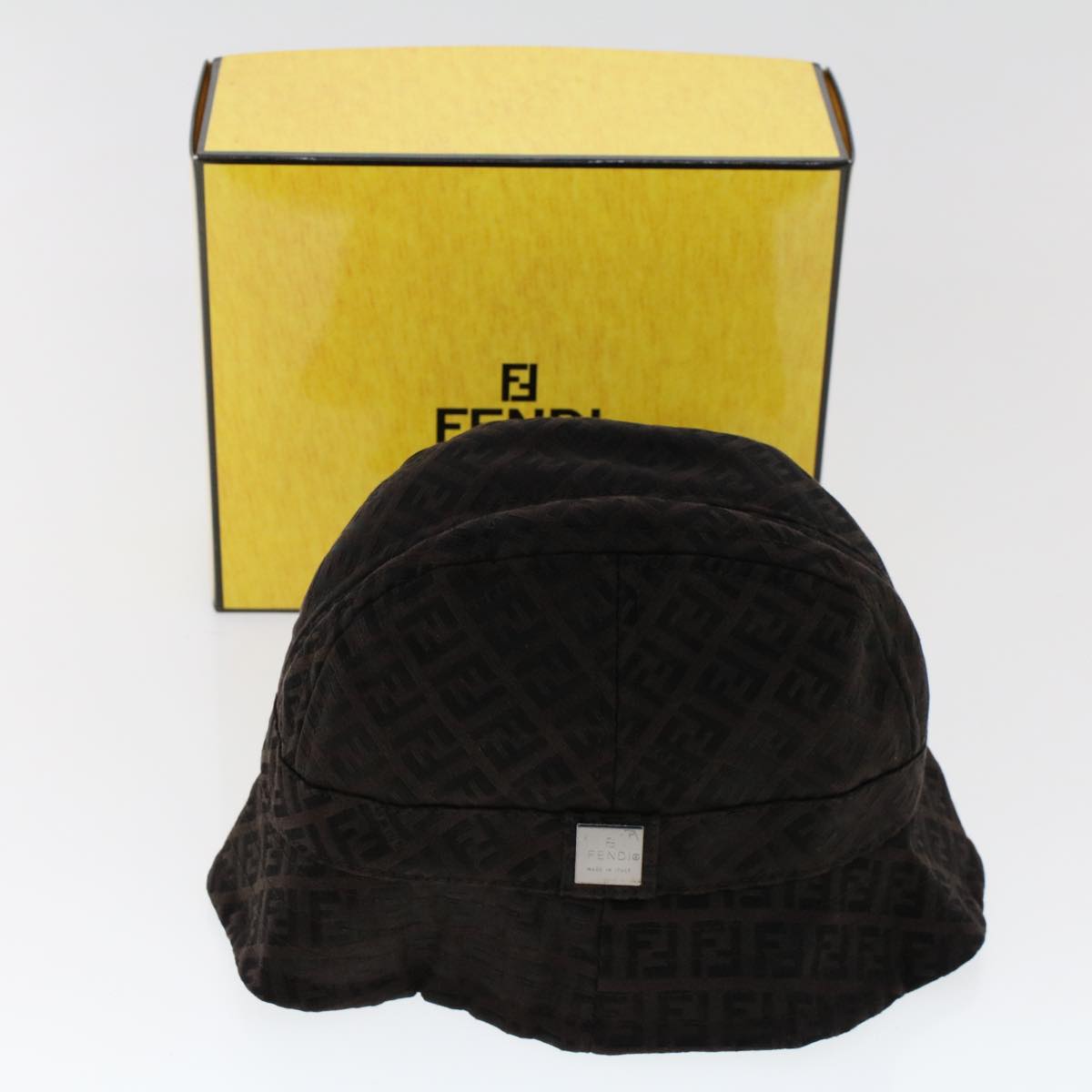 FENDI Zucchino Canvas Hat M Brown am4612