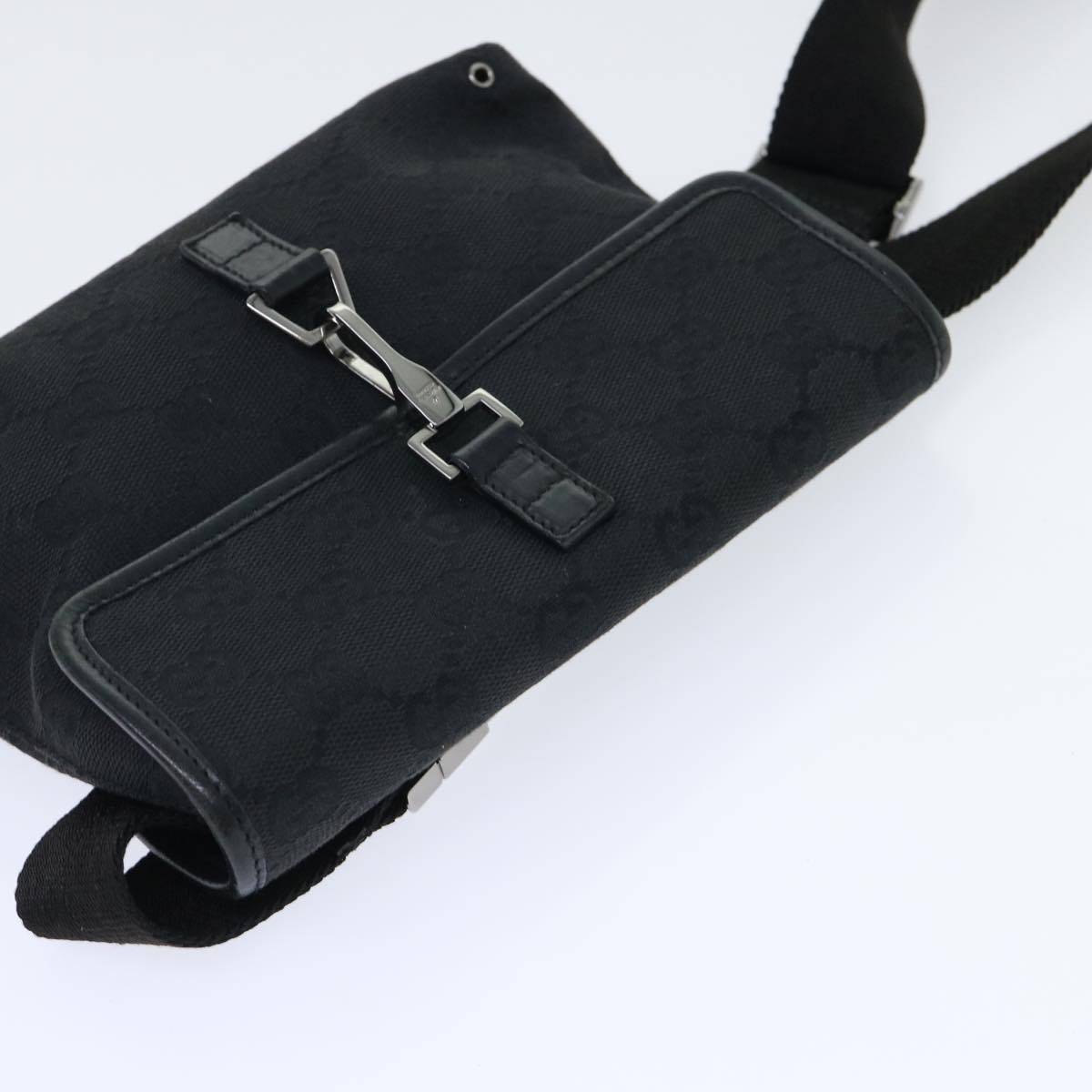 GUCCI GG Canvas Waist Bag Canvas Black 92543 am4830