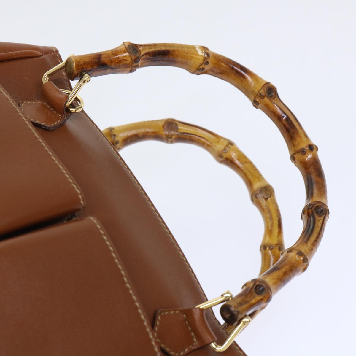 GUCCI Bamboo Hand Bag Leather Black 000.1274.0290 am4842