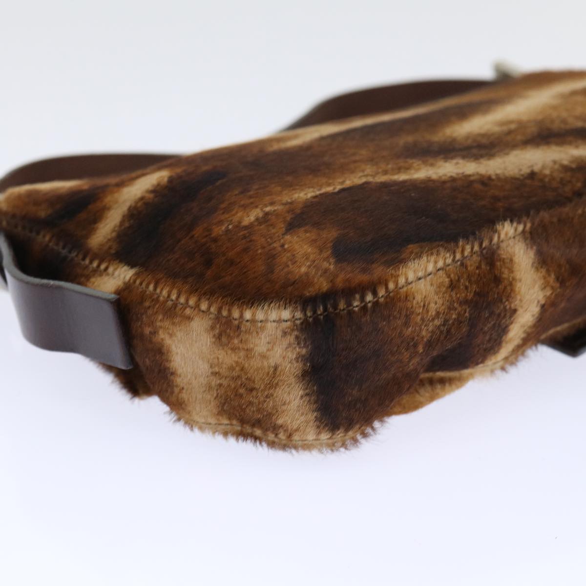 FENDI Mamma Baguette Shoulder Bag Harako leather Brown am4876