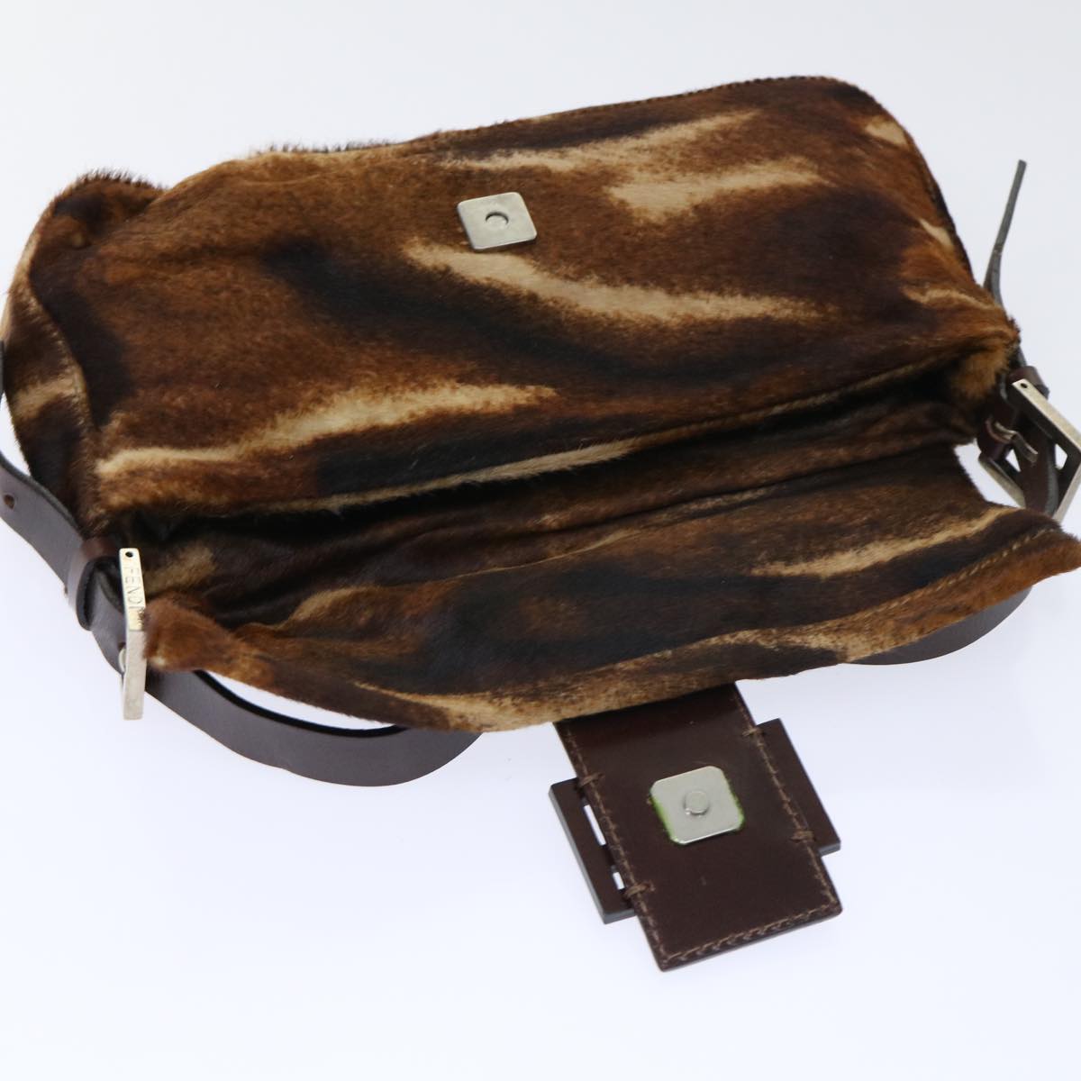 FENDI Mamma Baguette Shoulder Bag Harako leather Brown am4876