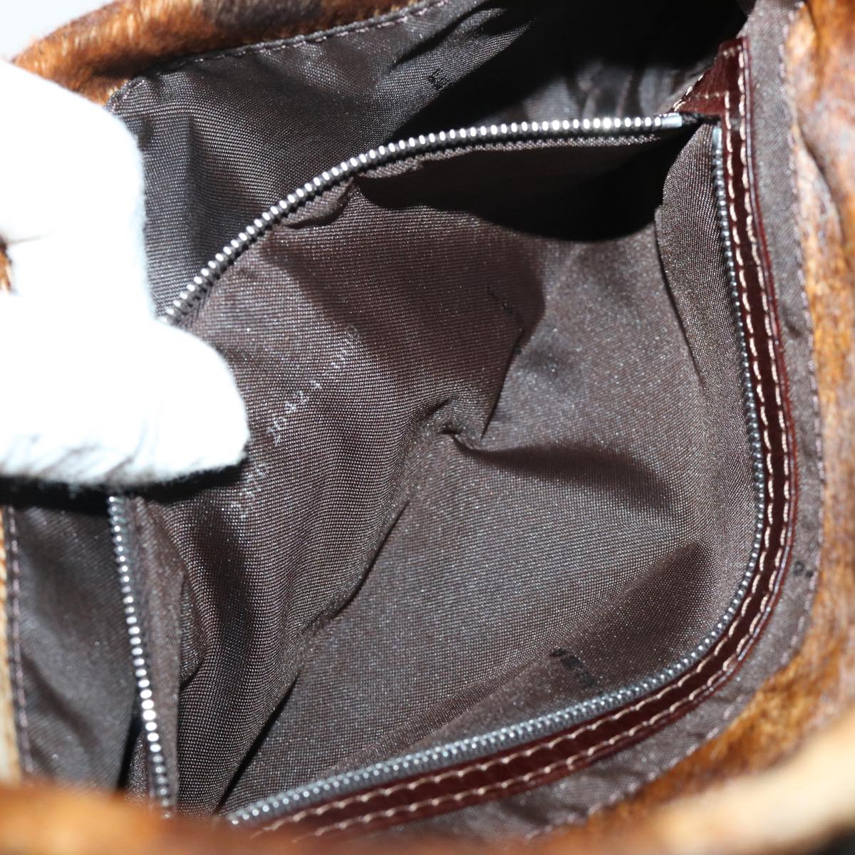 FENDI Mamma Baguette Shoulder Bag Harako leather Brown am4876