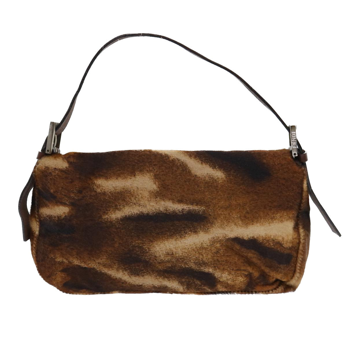FENDI Mamma Baguette Shoulder Bag Harako leather Brown am4876