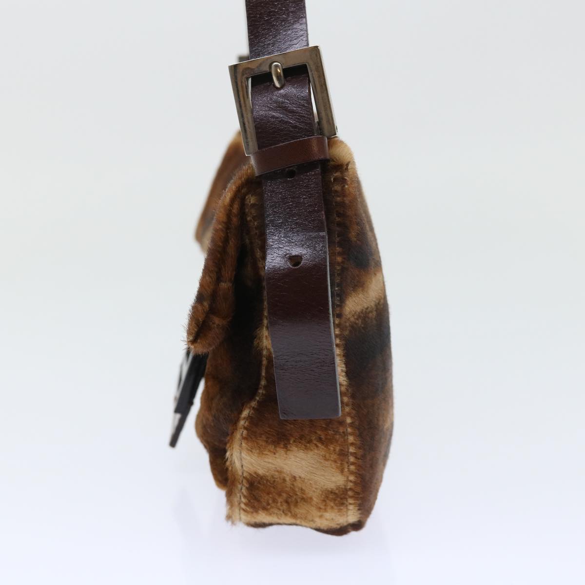 FENDI Mamma Baguette Shoulder Bag Harako leather Brown am4876