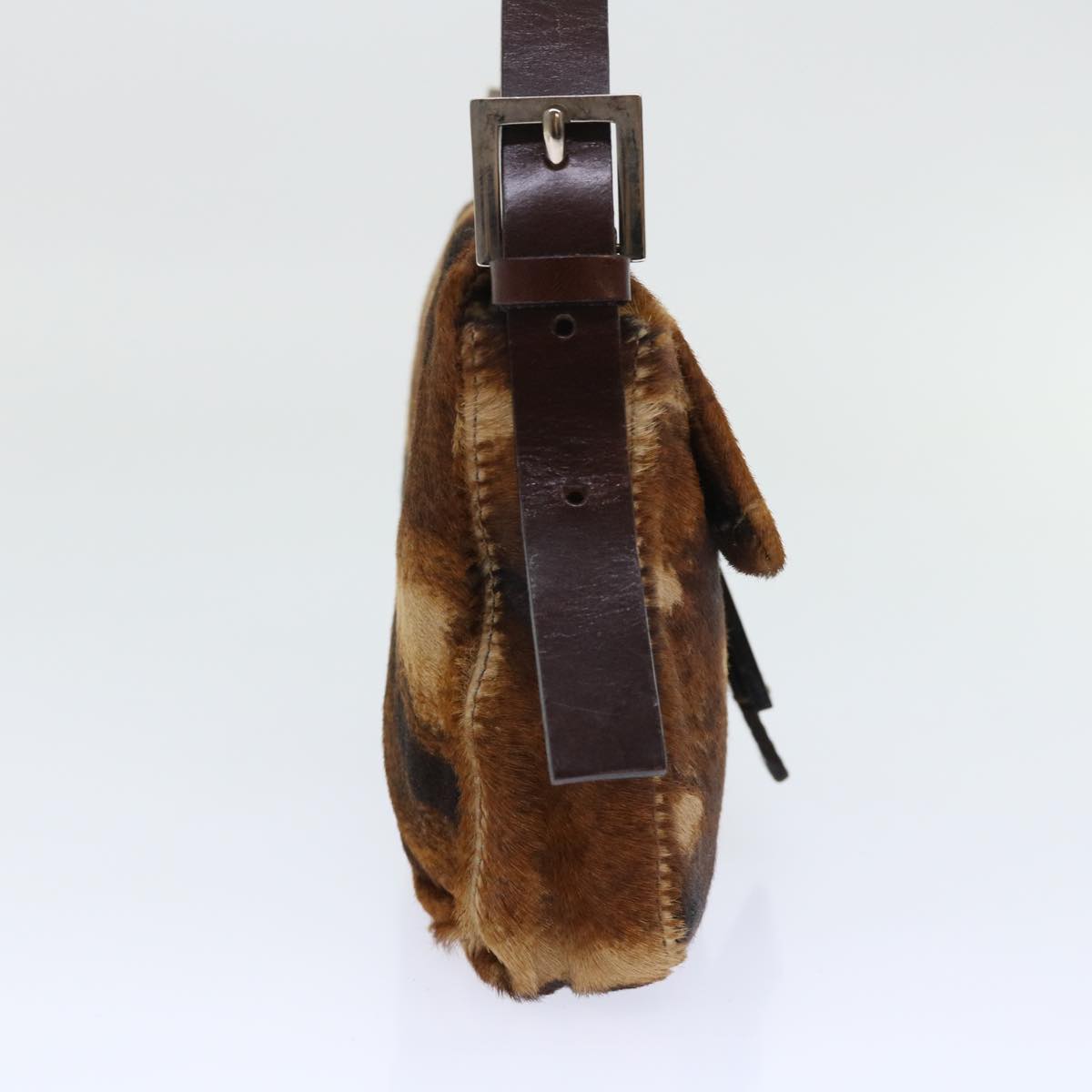 FENDI Mamma Baguette Shoulder Bag Harako leather Brown am4876