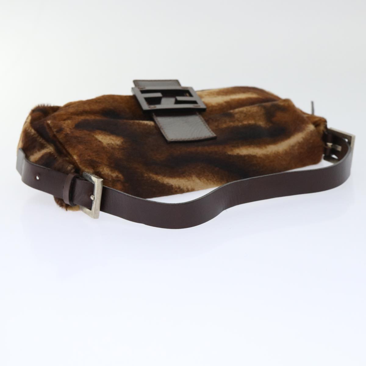 FENDI Mamma Baguette Shoulder Bag Harako leather Brown am4876