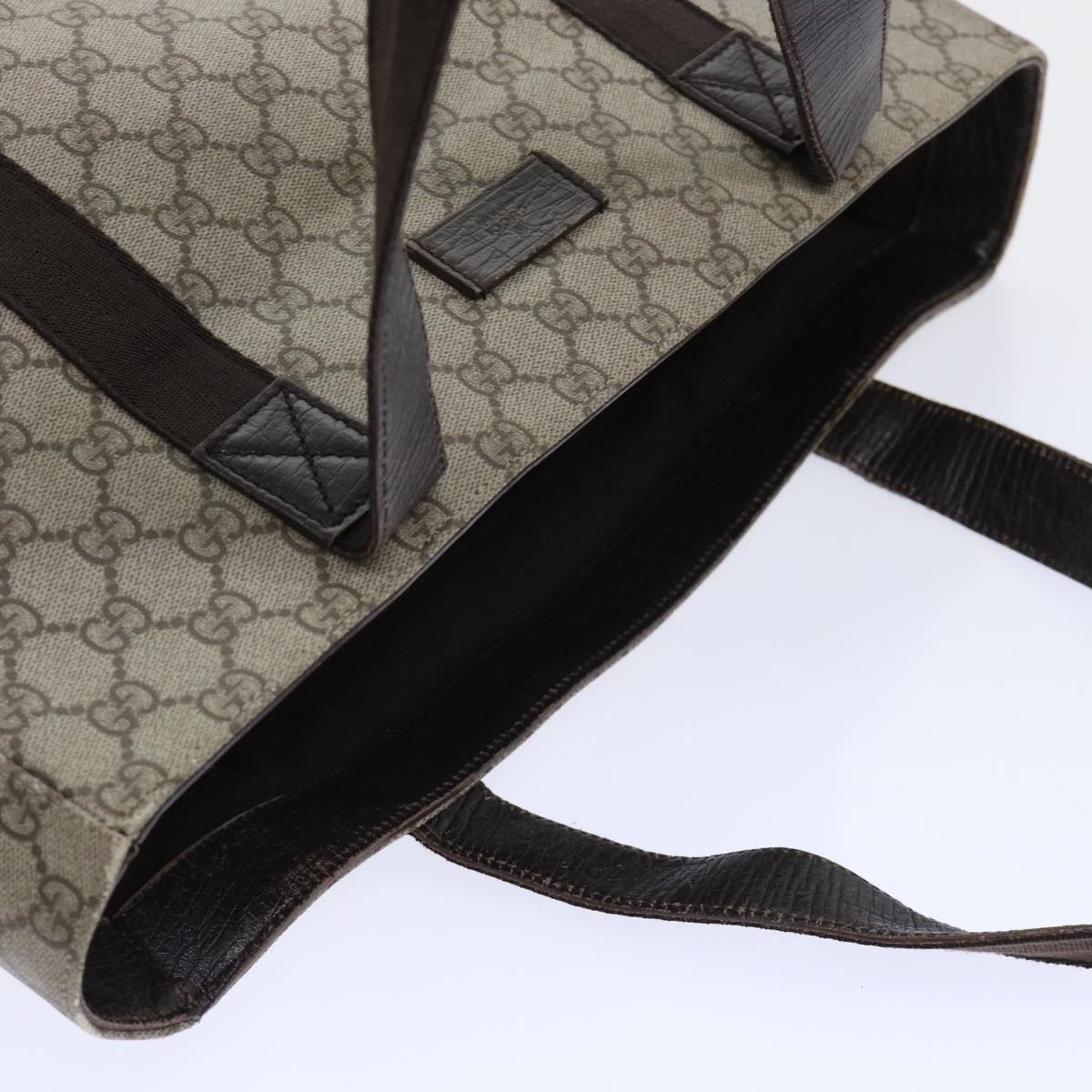 GUCCI GG Canvas Web Sherry Line Shoulder Bag PVC Leather 2Set Beige am4903
