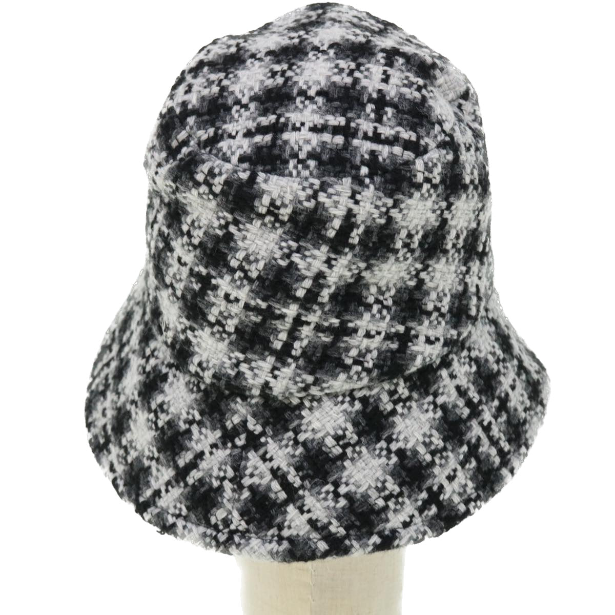 CHANEL COCO Mark Hat Wool S White Black CC am4943