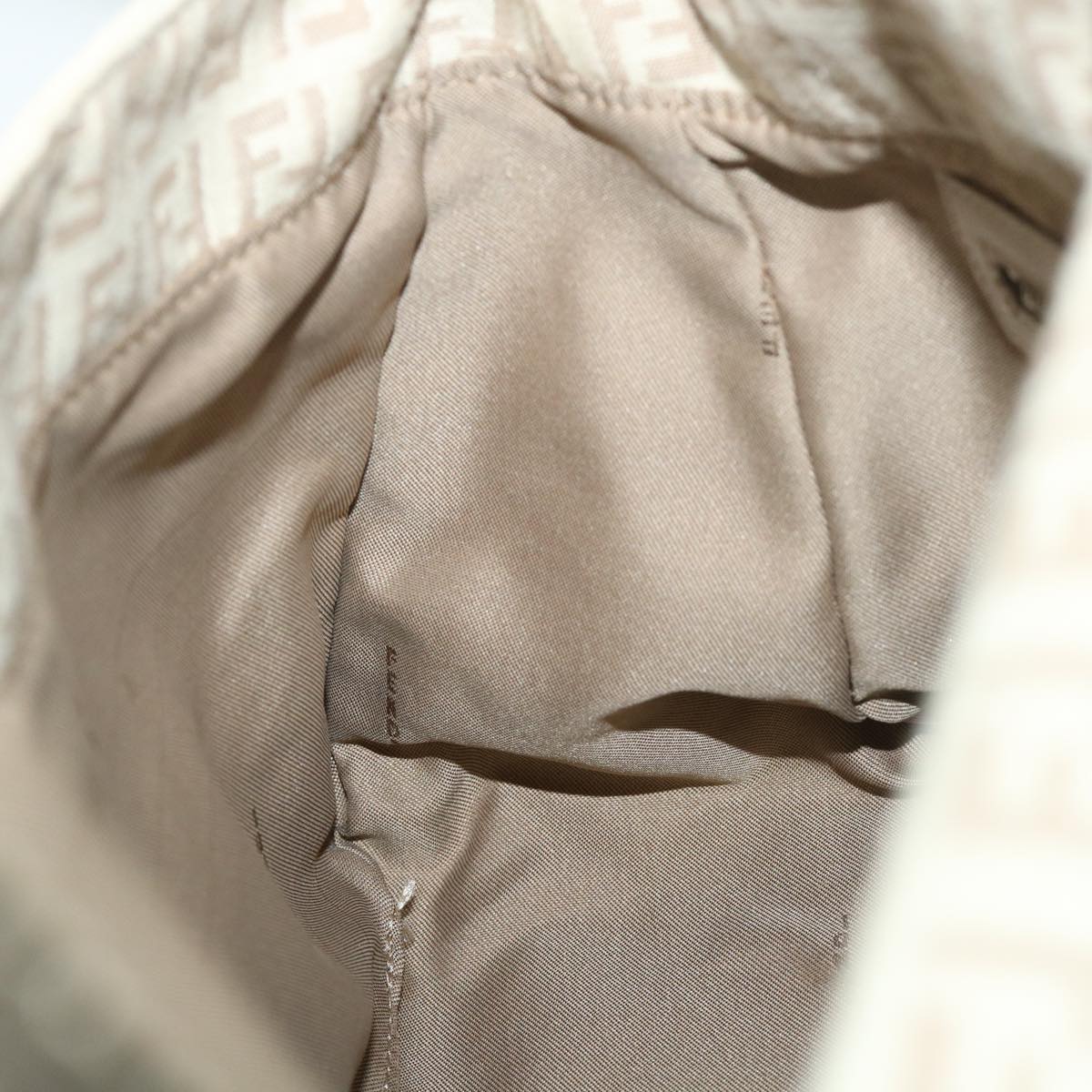 FENDI Zucchino Canvas Mamma Baguette Shoulder Bag Beige am4994