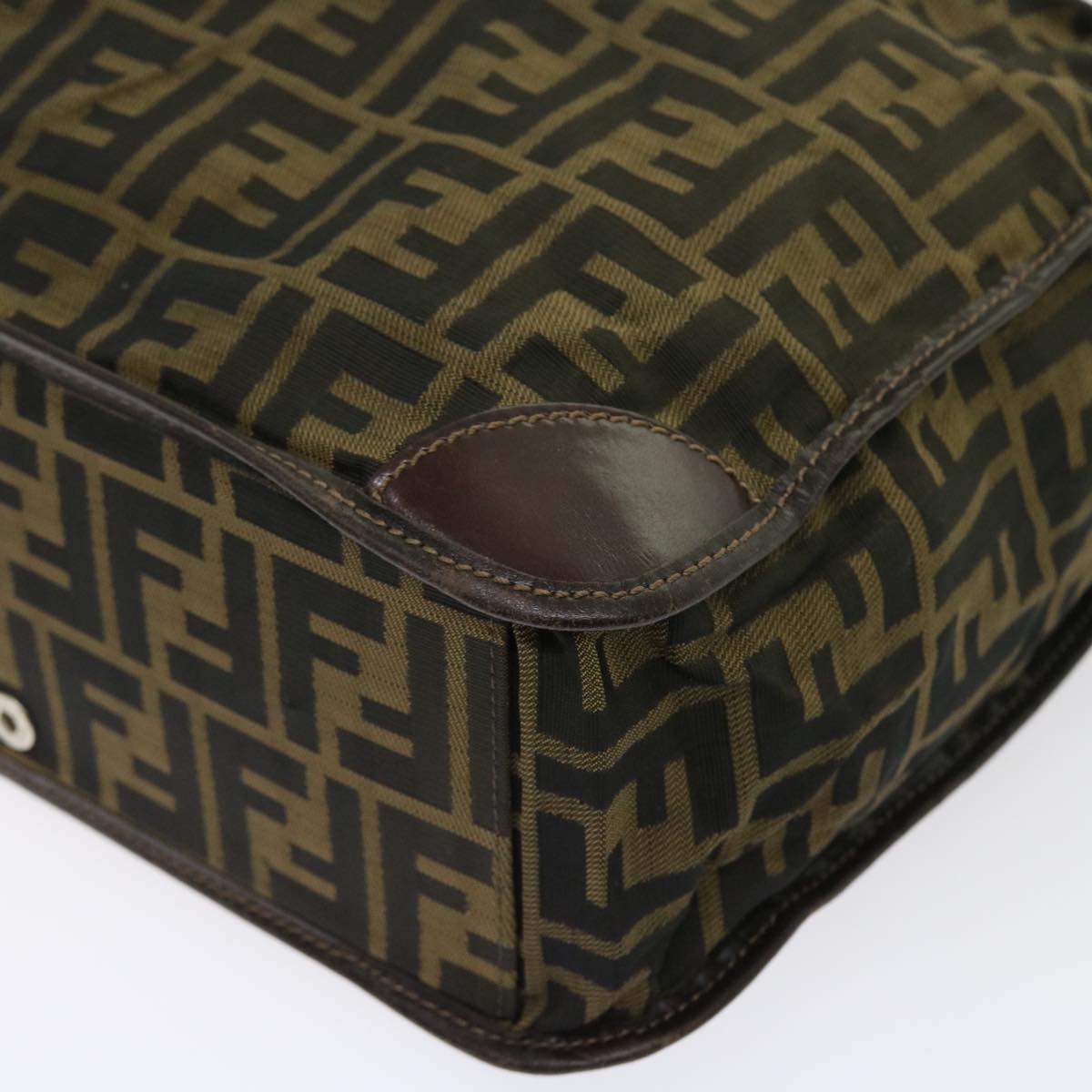 FENDI Zucca Canvas Hand Bag Nylon 2Set Brown Black am5047