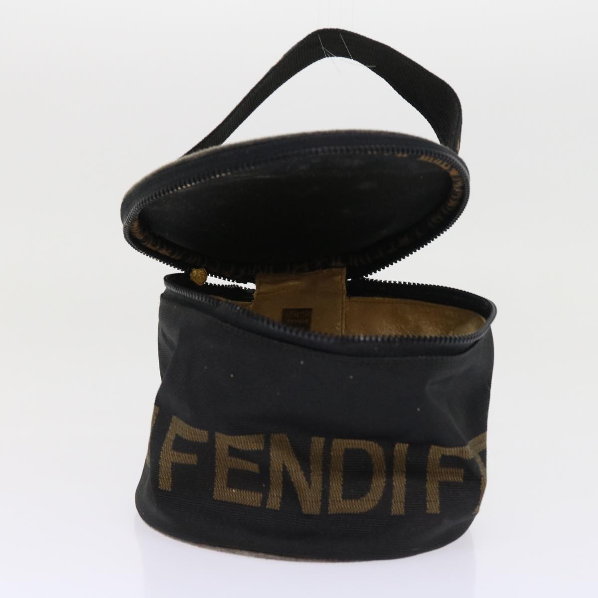 FENDI Zucca Canvas Hand Bag Nylon 2Set Brown Black am5047