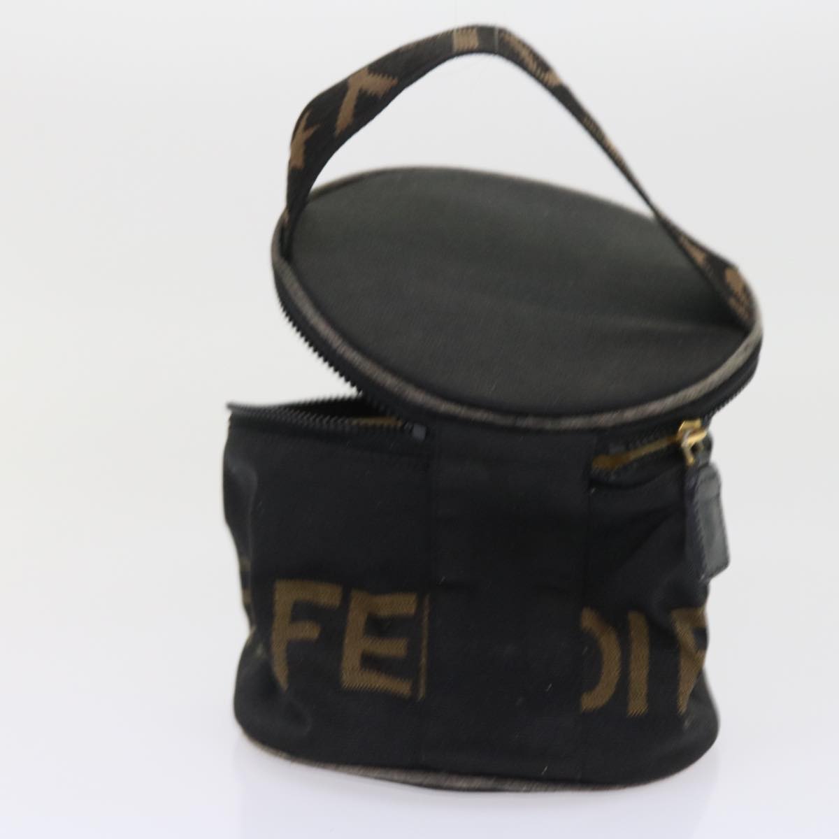 FENDI Zucca Canvas Hand Bag Nylon 2Set Brown Black am5047