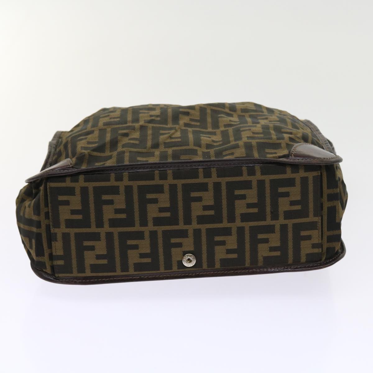 FENDI Zucca Canvas Hand Bag Nylon 2Set Brown Black am5047