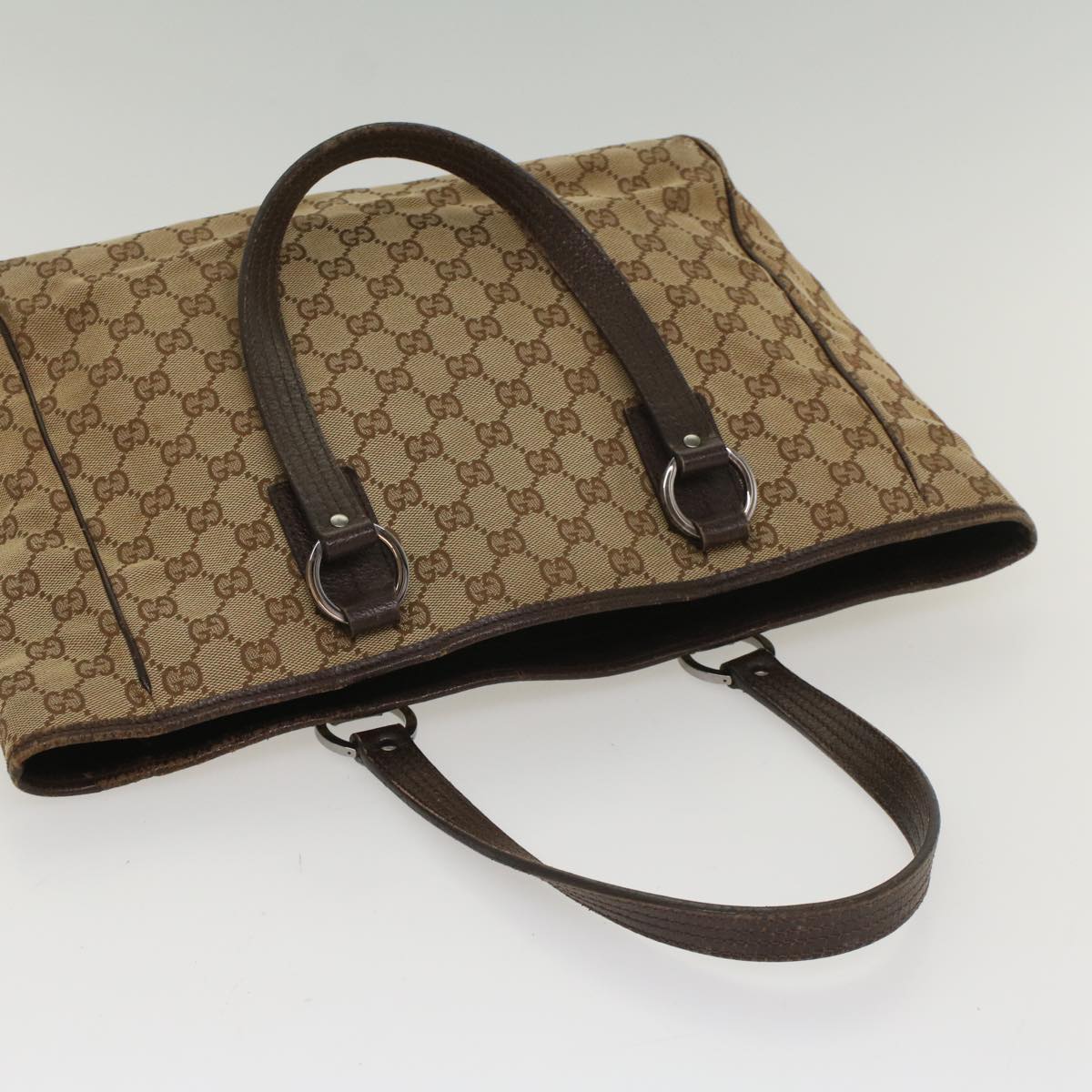 GUCCI GG Canvas Tote Bag Beige 113017 am5049