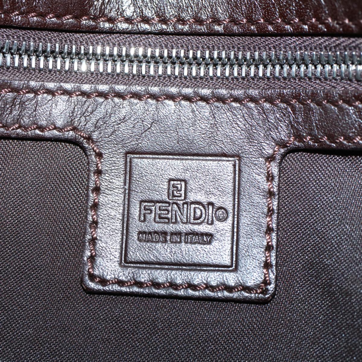FENDI Zucca Canvas Mamma Baguette Shoulder Bag Black Brown am5065