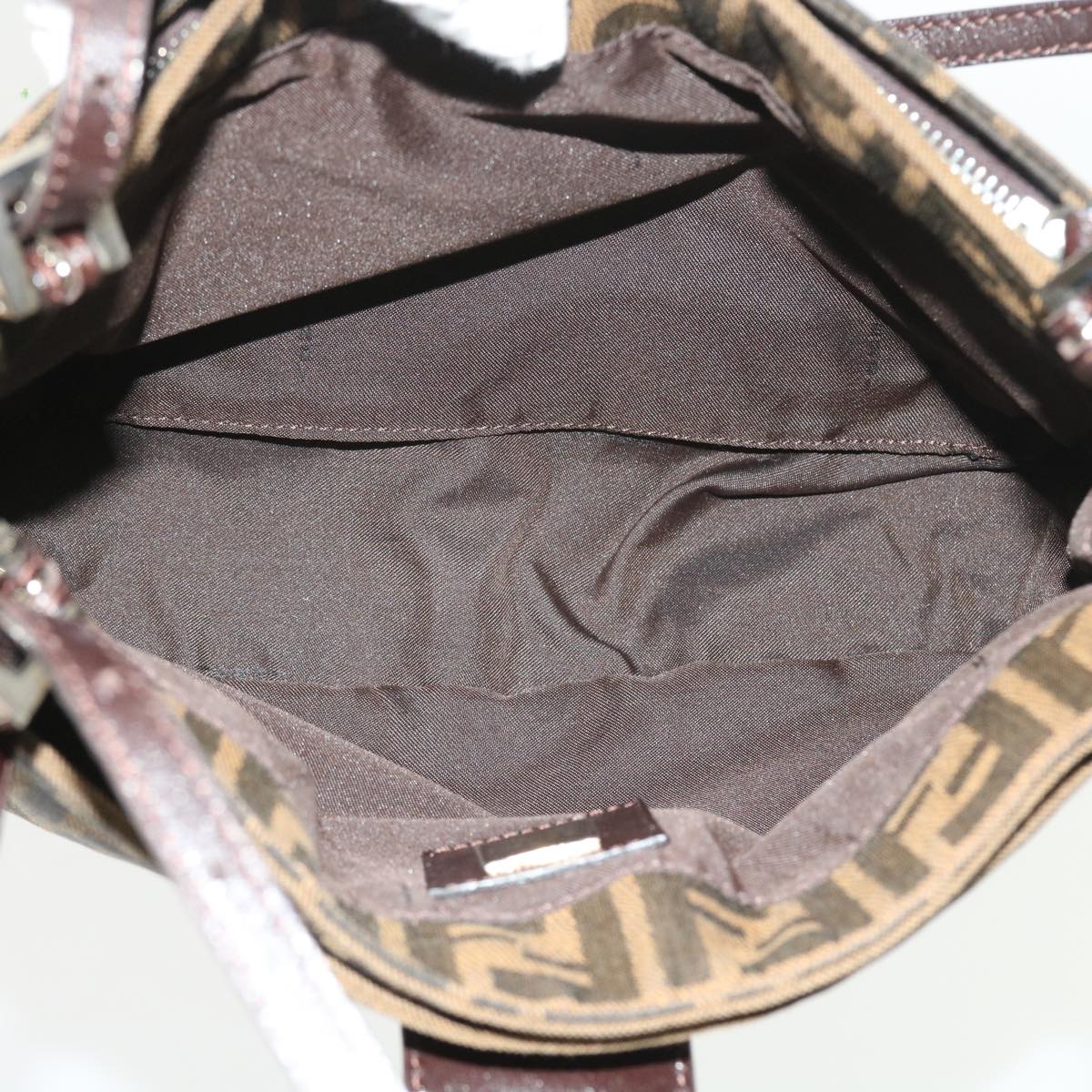 FENDI Zucca Canvas Shoulder Bag Black Brown am5068