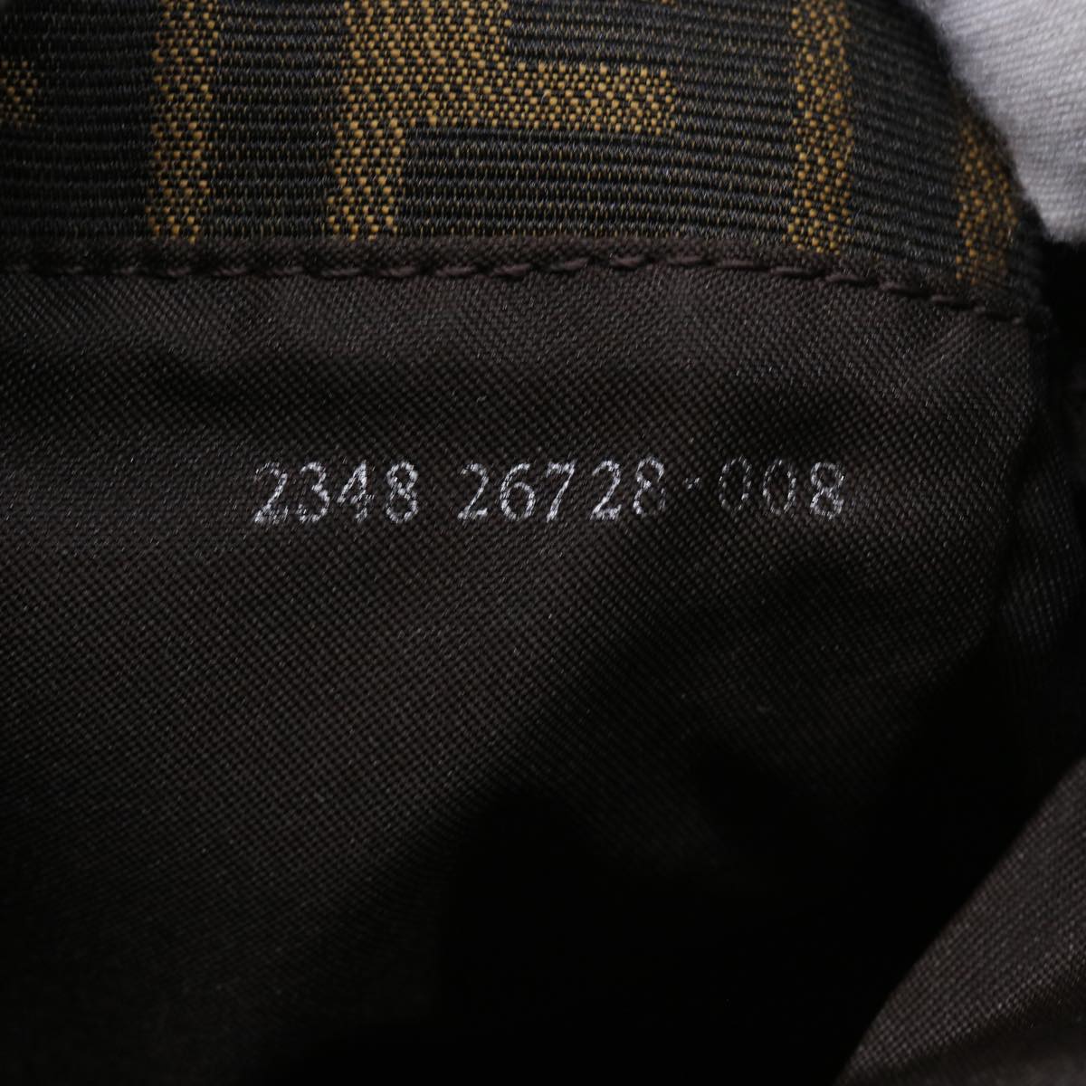 FENDI Zucca Canvas Shoulder Bag Black Brown am5068