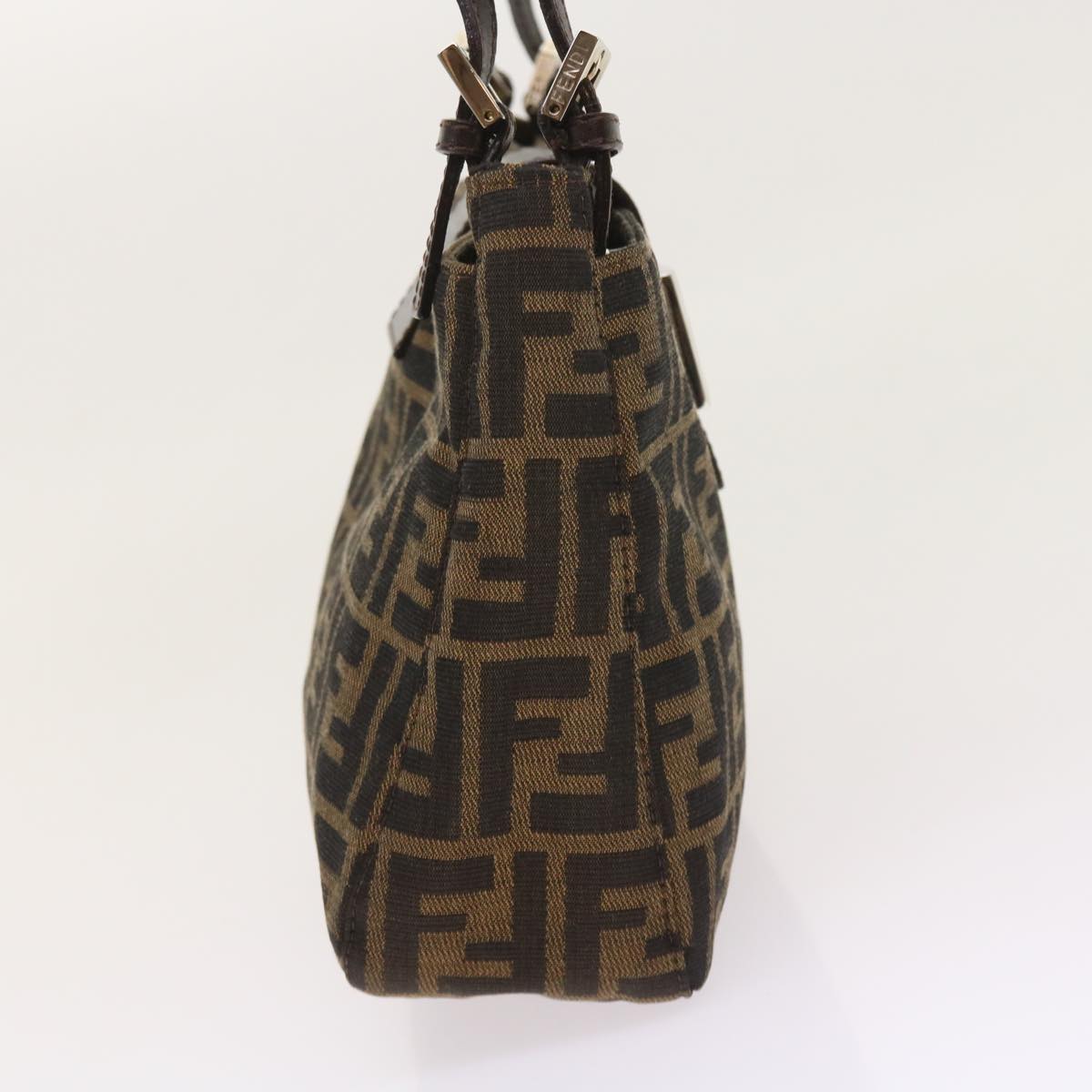 FENDI Zucca Canvas Shoulder Bag Black Brown am5068
