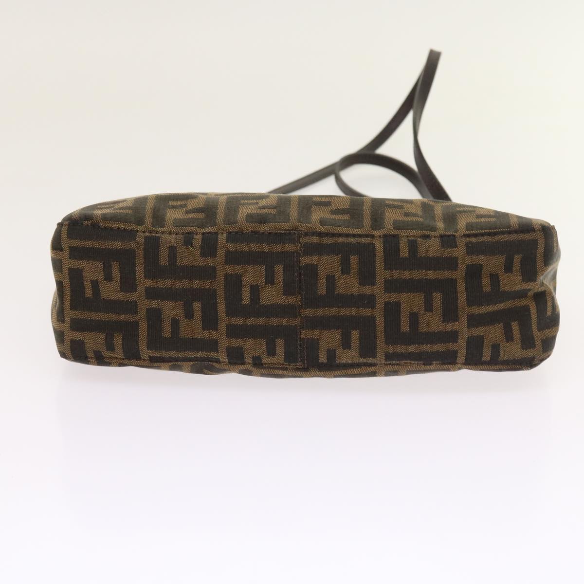 FENDI Zucca Canvas Shoulder Bag Black Brown am5068