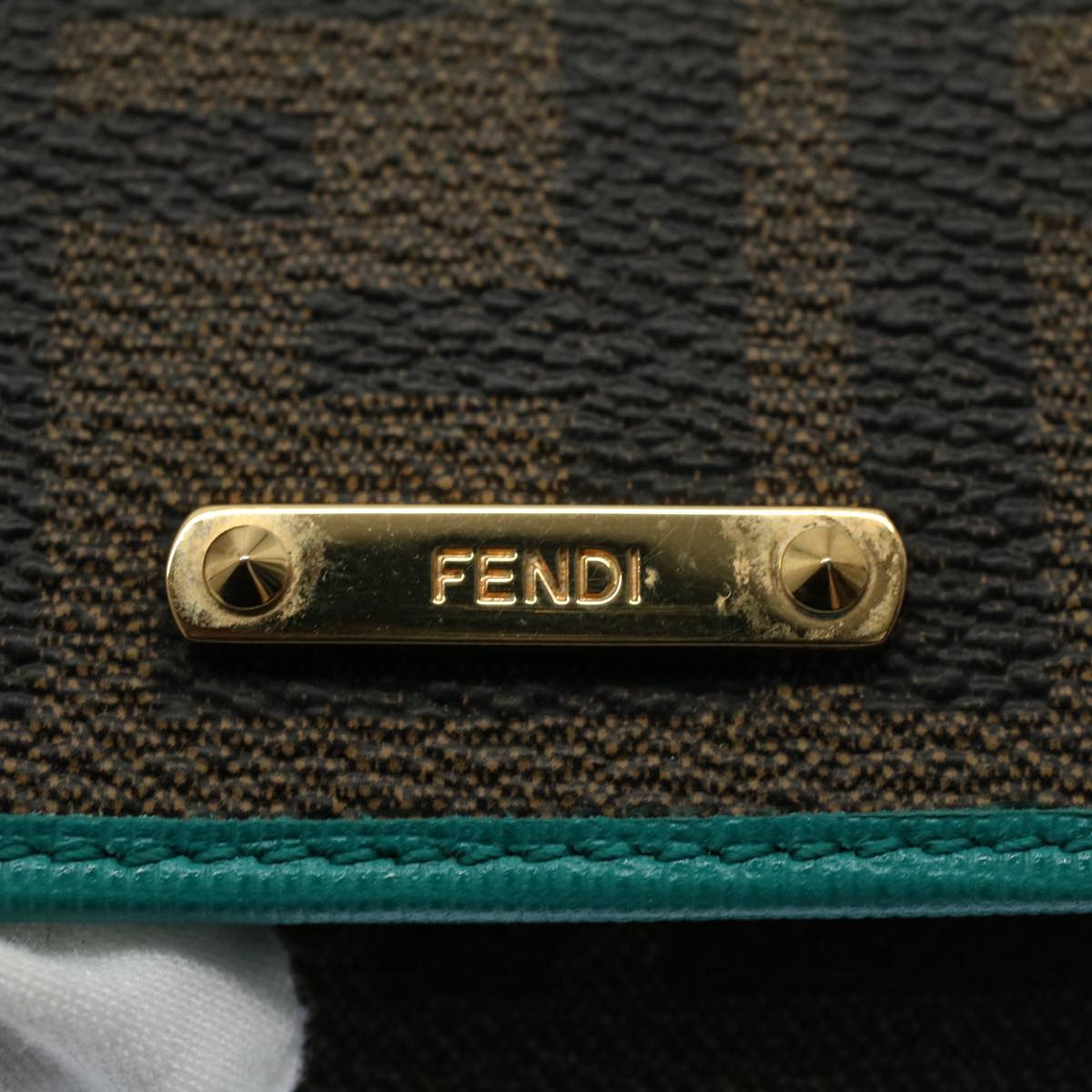 FENDI Zucca Canvas Key Case Black Brown am5112