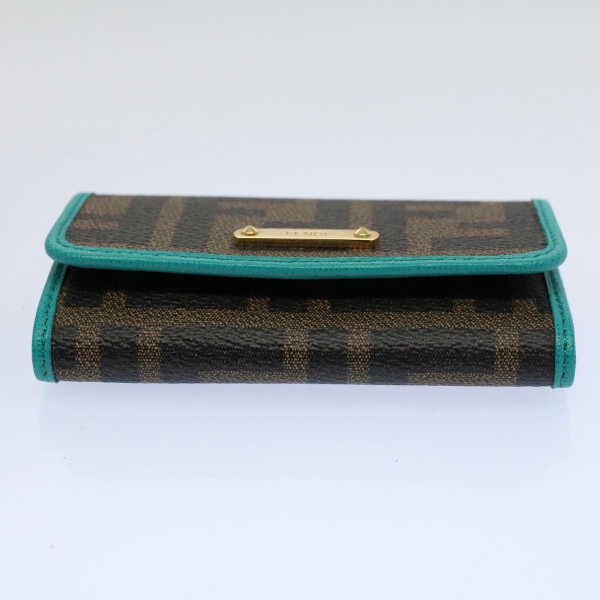 FENDI Zucca Canvas Key Case Black Brown am5112