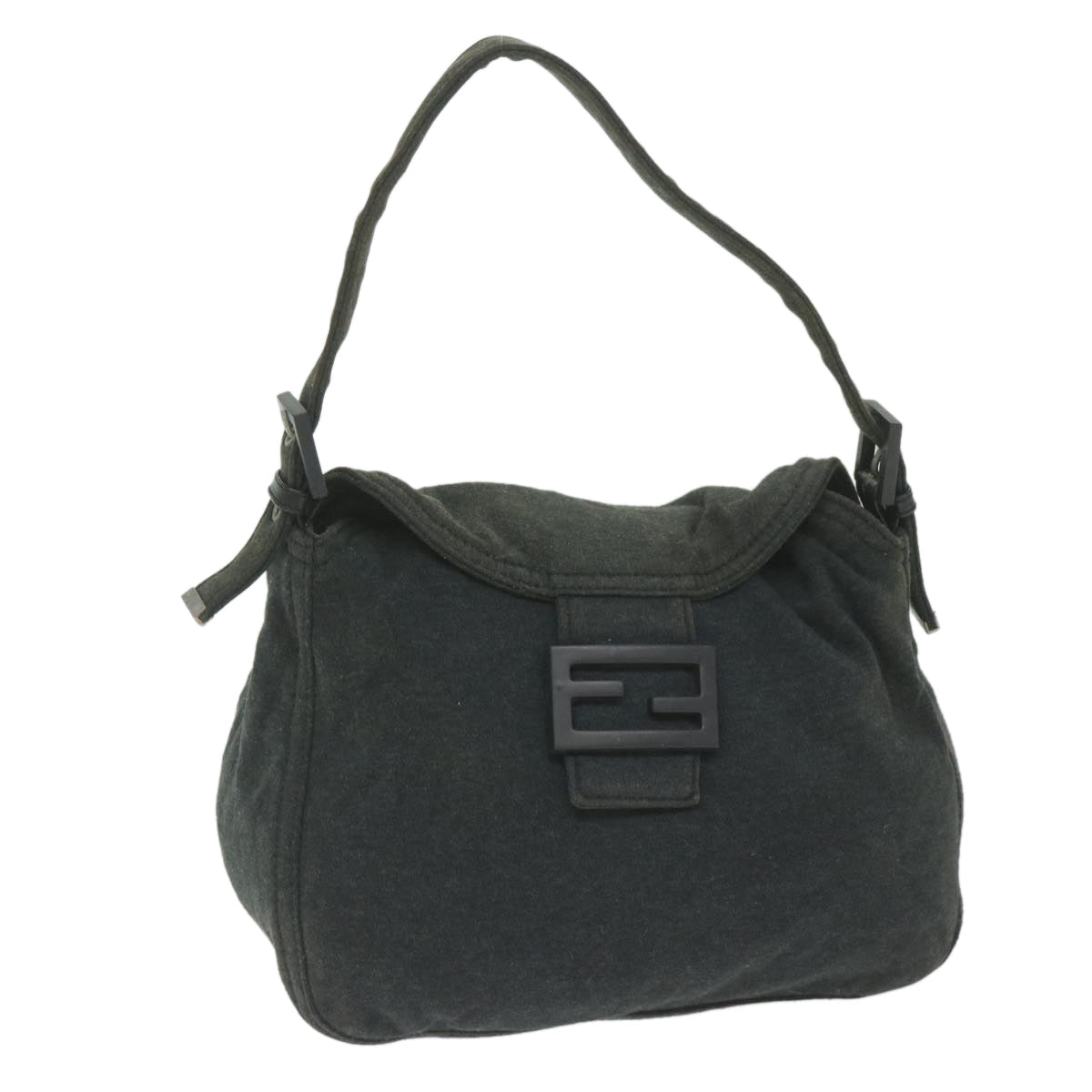 FENDI Mamma Baguette Shoulder Bag cotton Gray am5207