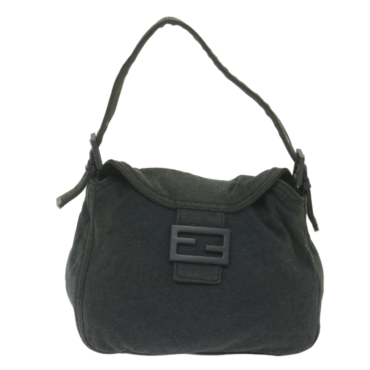 FENDI Mamma Baguette Shoulder Bag cotton Gray am5207