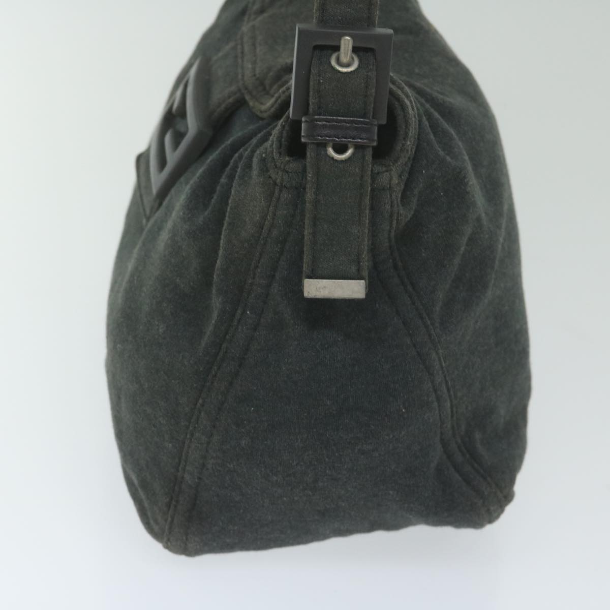 FENDI Mamma Baguette Shoulder Bag cotton Gray am5207