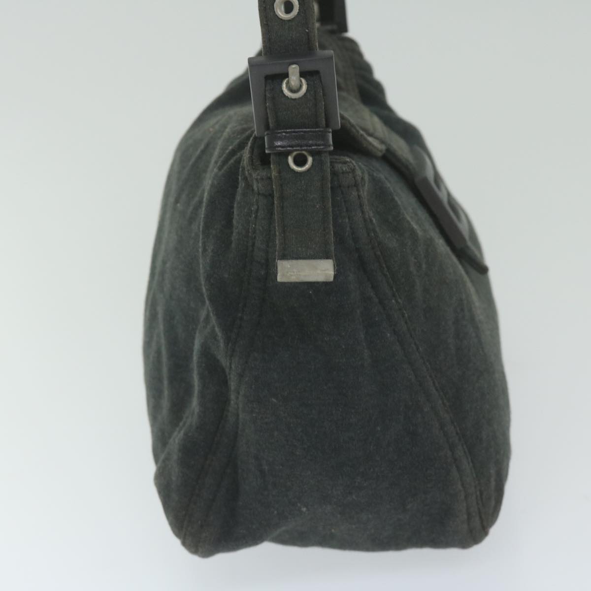 FENDI Mamma Baguette Shoulder Bag cotton Gray am5207