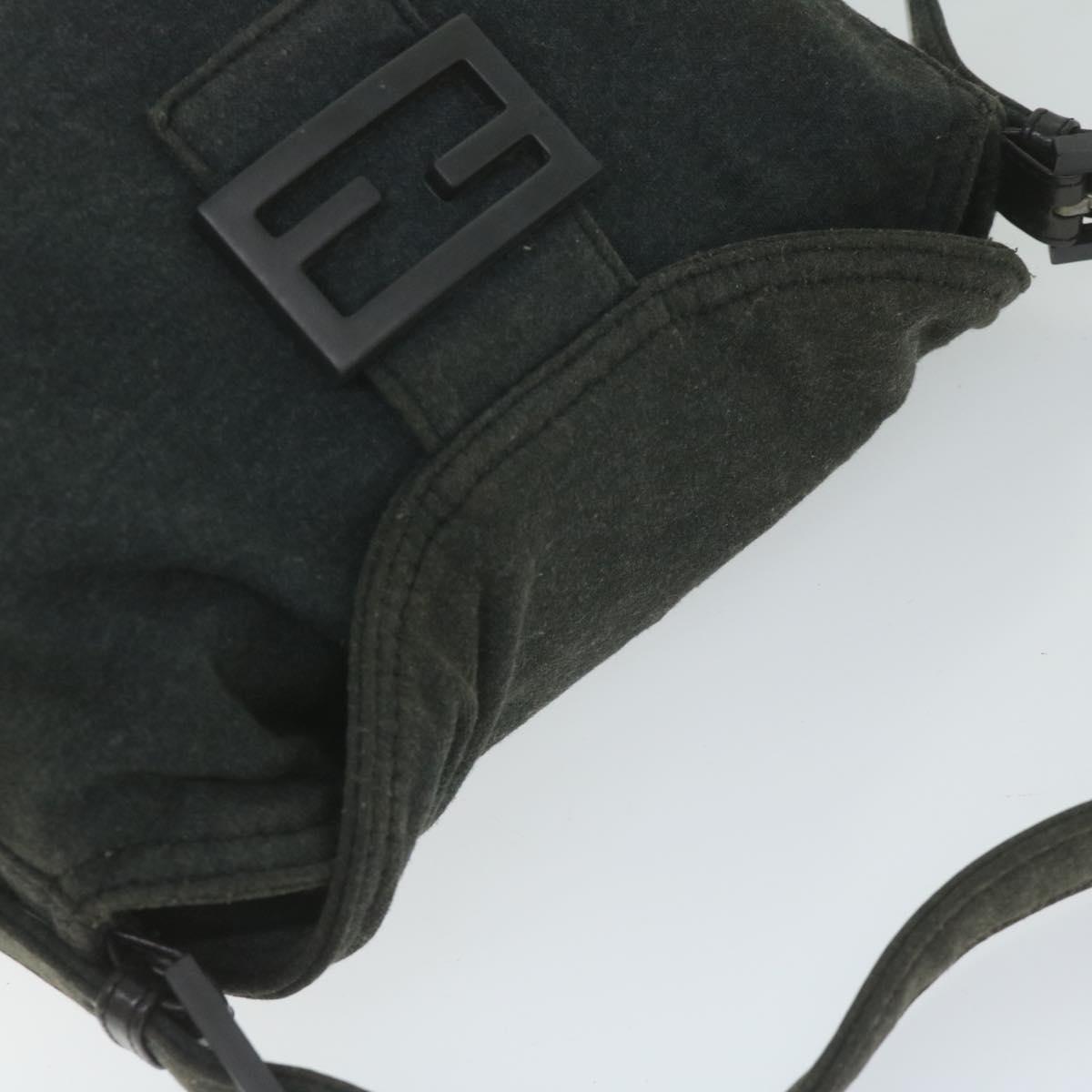 FENDI Mamma Baguette Shoulder Bag cotton Gray am5207
