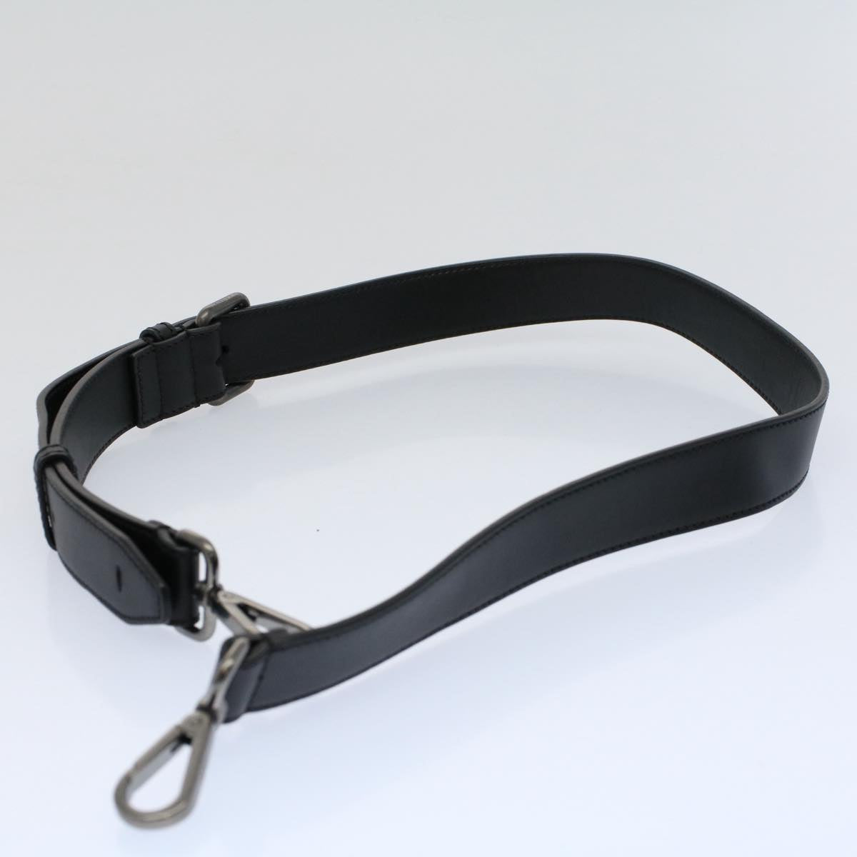 FENDI Adjustable Shoulder Strap Leather 33.9""-40.9"" Black am5224