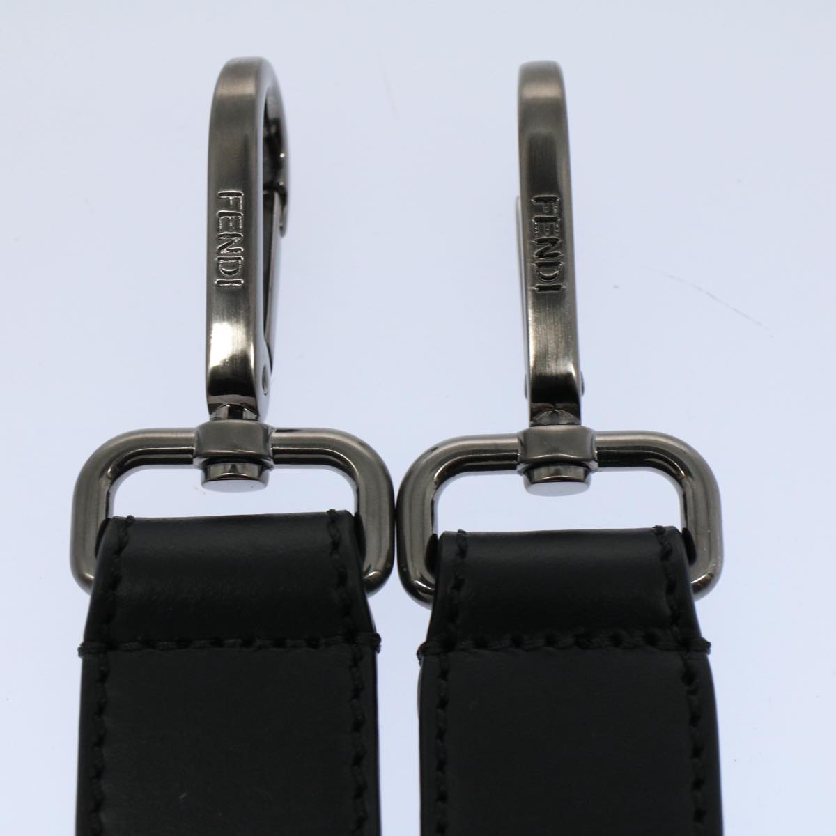 FENDI Adjustable Shoulder Strap Leather 33.9""-40.9"" Black am5224