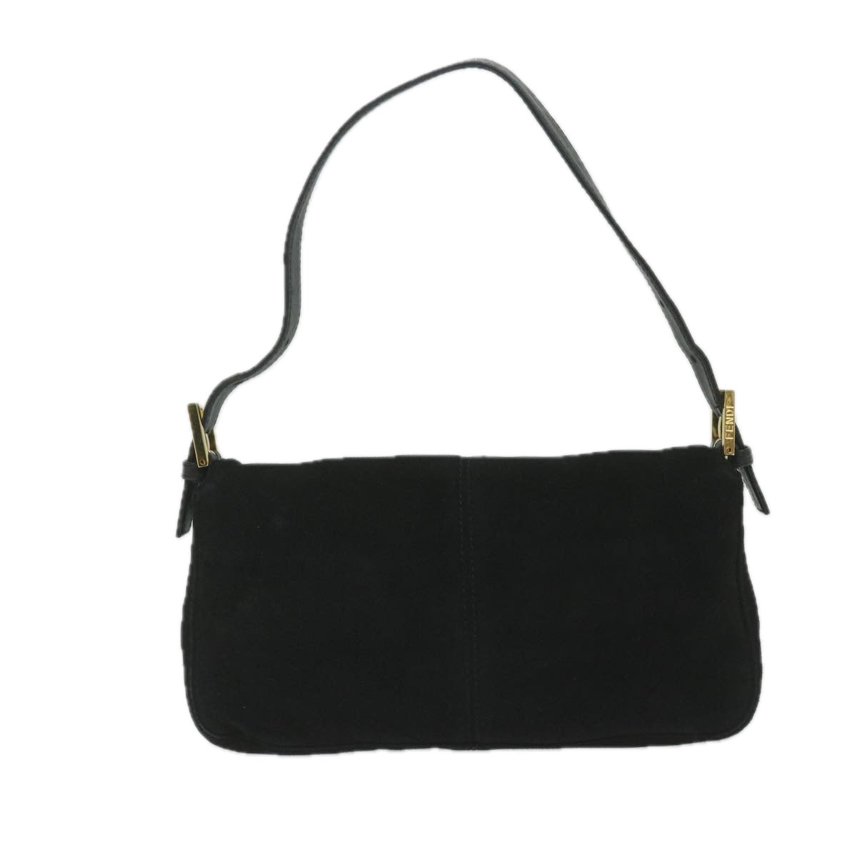 FENDI Mamma Baguette Shoulder Bag Suede Black 2813 26424 009 am5239