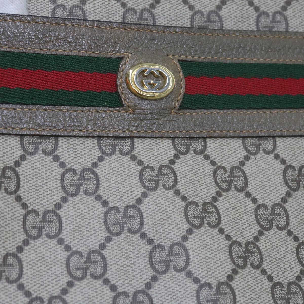 GUCCI GG Supreme Web Sherry Line Shoulder Bag Beige Red 41 02 090 am5260