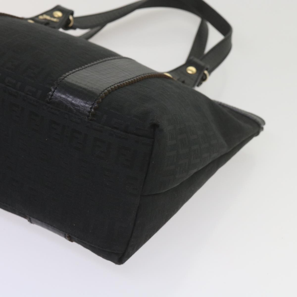 FENDI Zucchino Canvas Tote Bag Black am5285