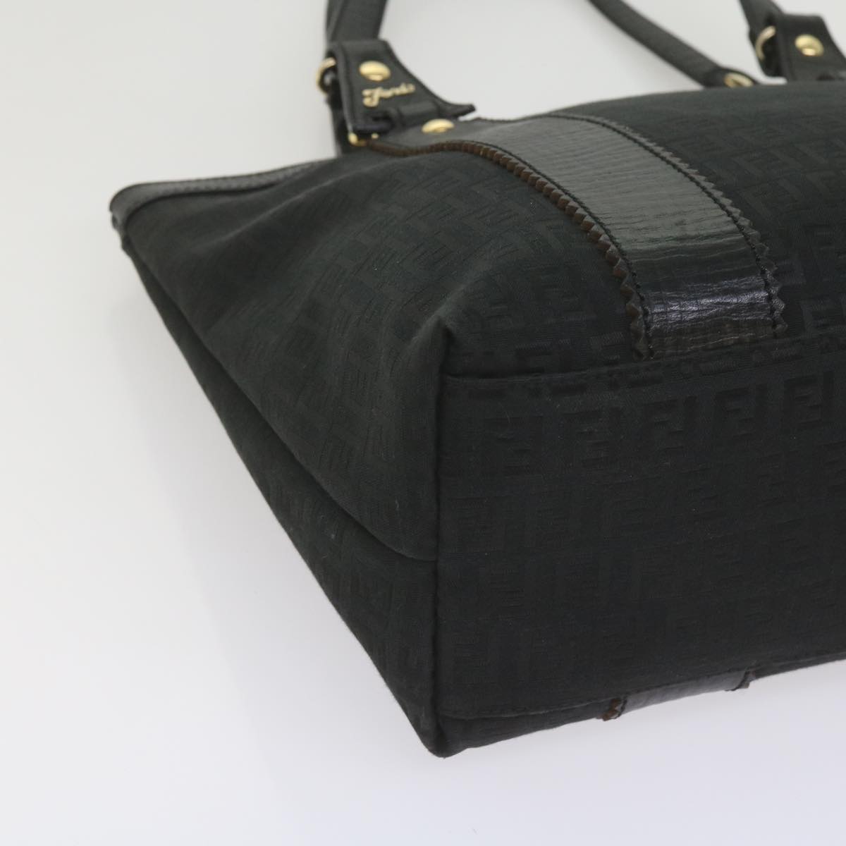 FENDI Zucchino Canvas Tote Bag Black am5285