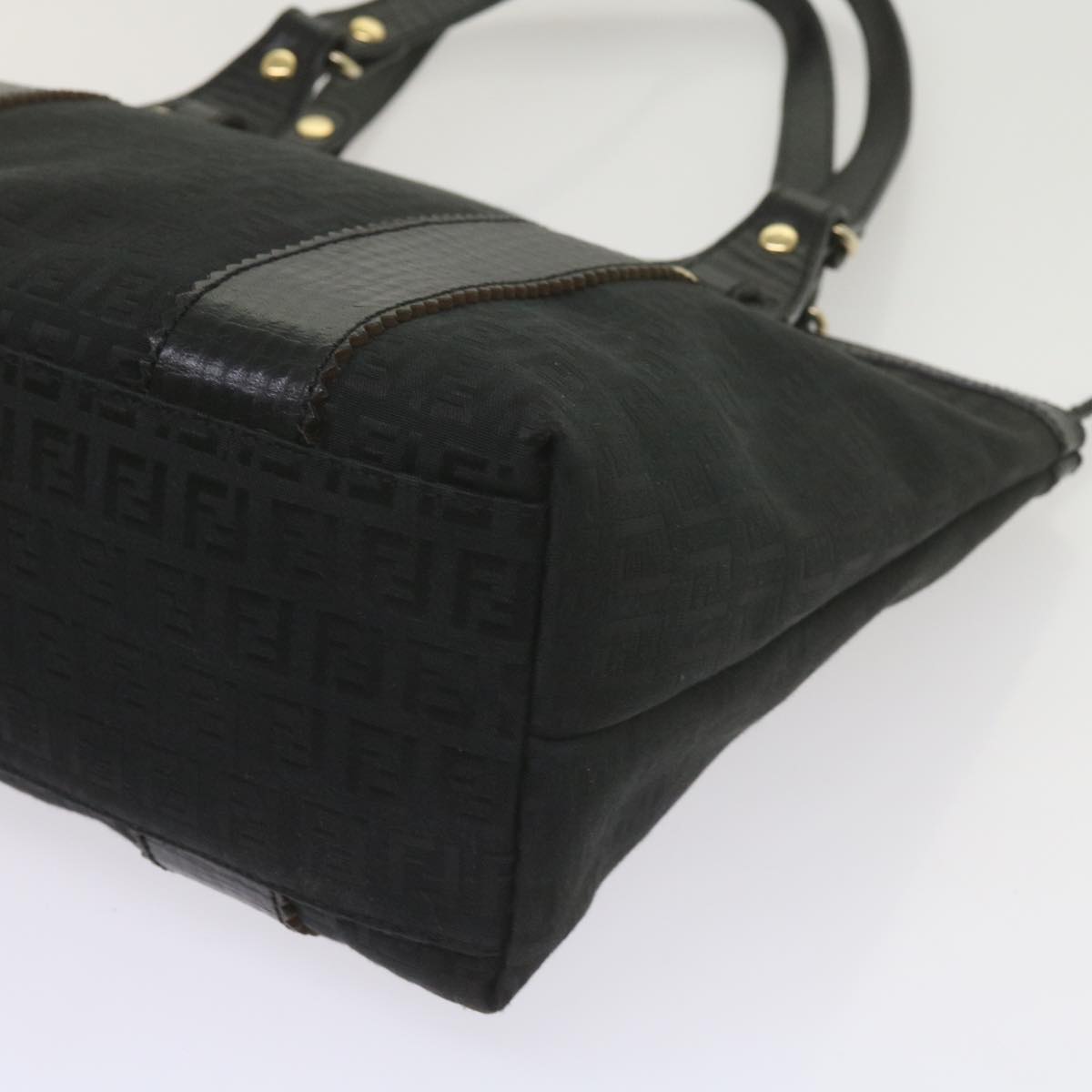 FENDI Zucchino Canvas Tote Bag Black am5285