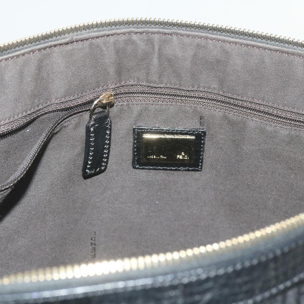 FENDI Zucchino Canvas Tote Bag Black am5285