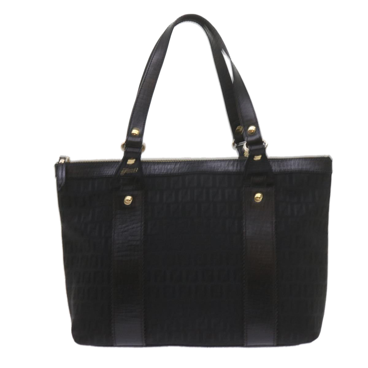 FENDI Zucchino Canvas Tote Bag Black am5285