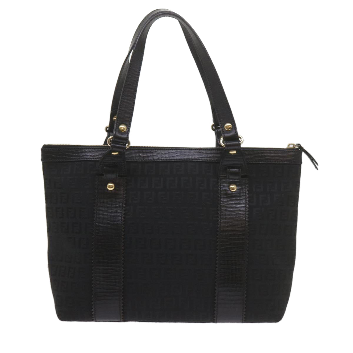 FENDI Zucchino Canvas Tote Bag Black am5285