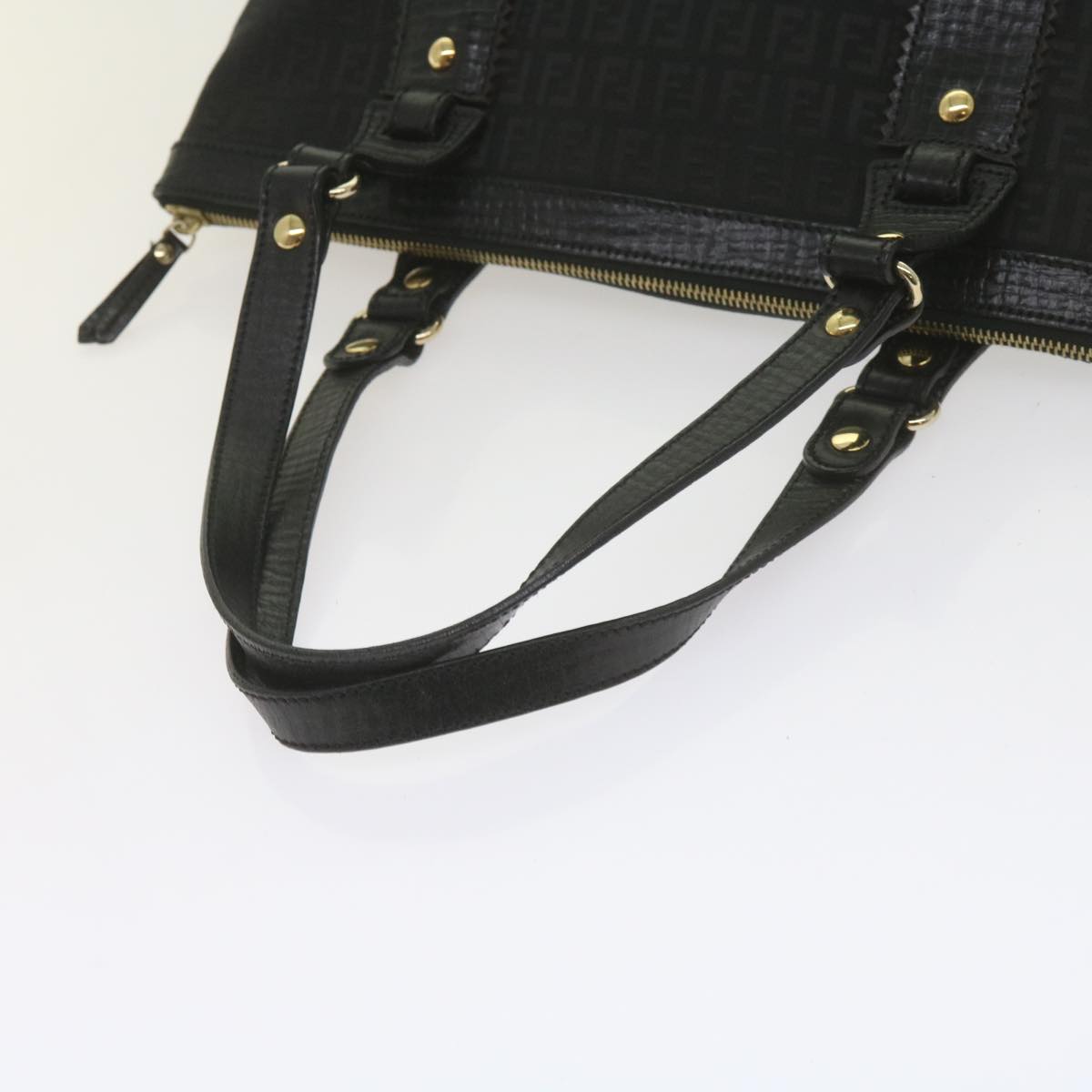 FENDI Zucchino Canvas Tote Bag Black am5285