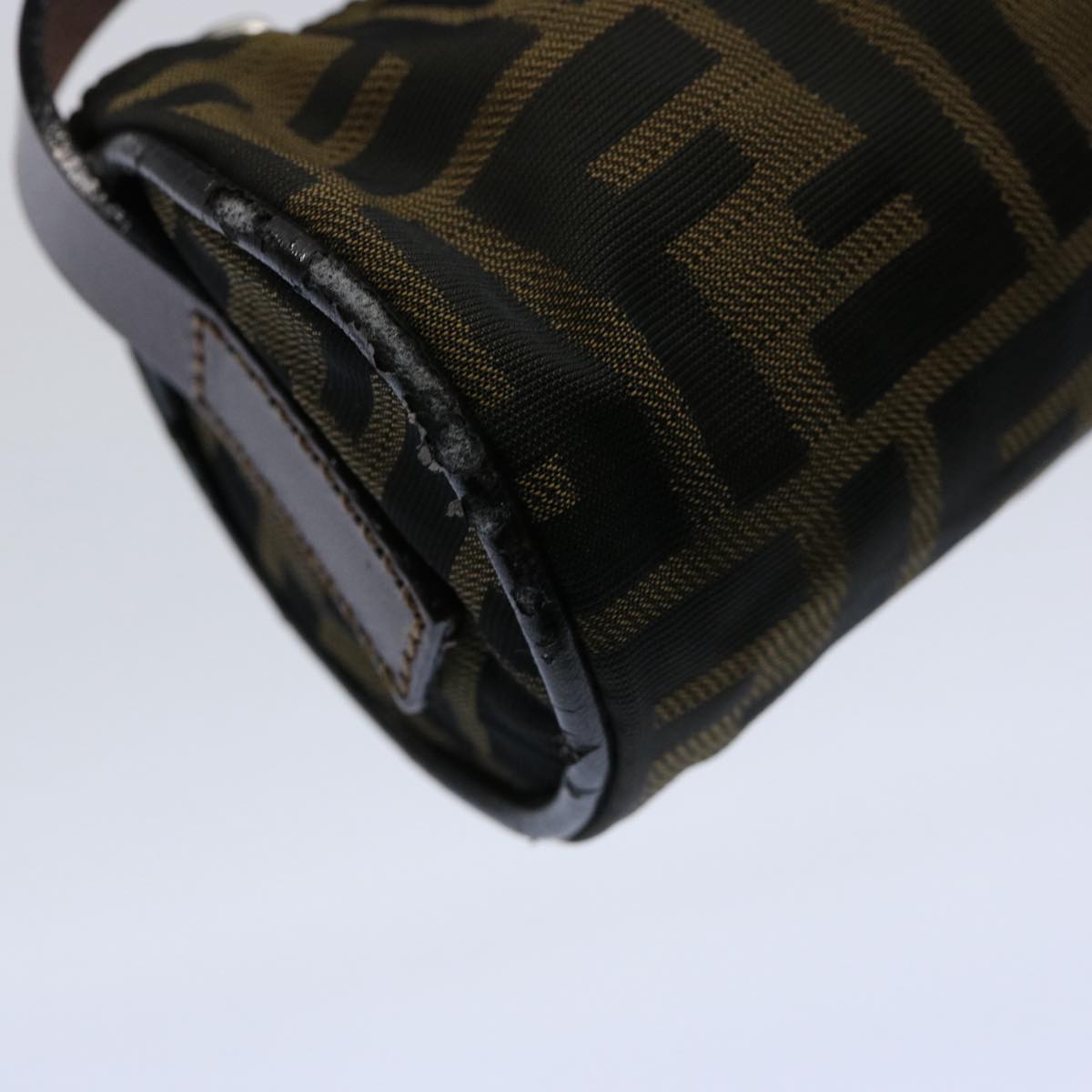 FENDI Zucca Canvas Hand Bag Black Brown 2257 26553 009 am5322