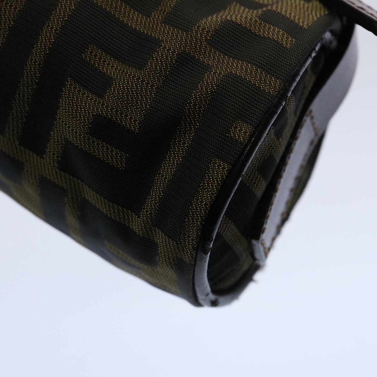 FENDI Zucca Canvas Hand Bag Black Brown 2257 26553 009 am5322