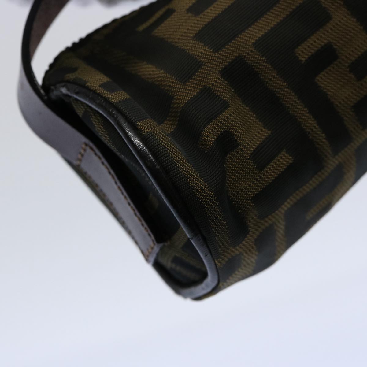 FENDI Zucca Canvas Hand Bag Black Brown 2257 26553 009 am5322
