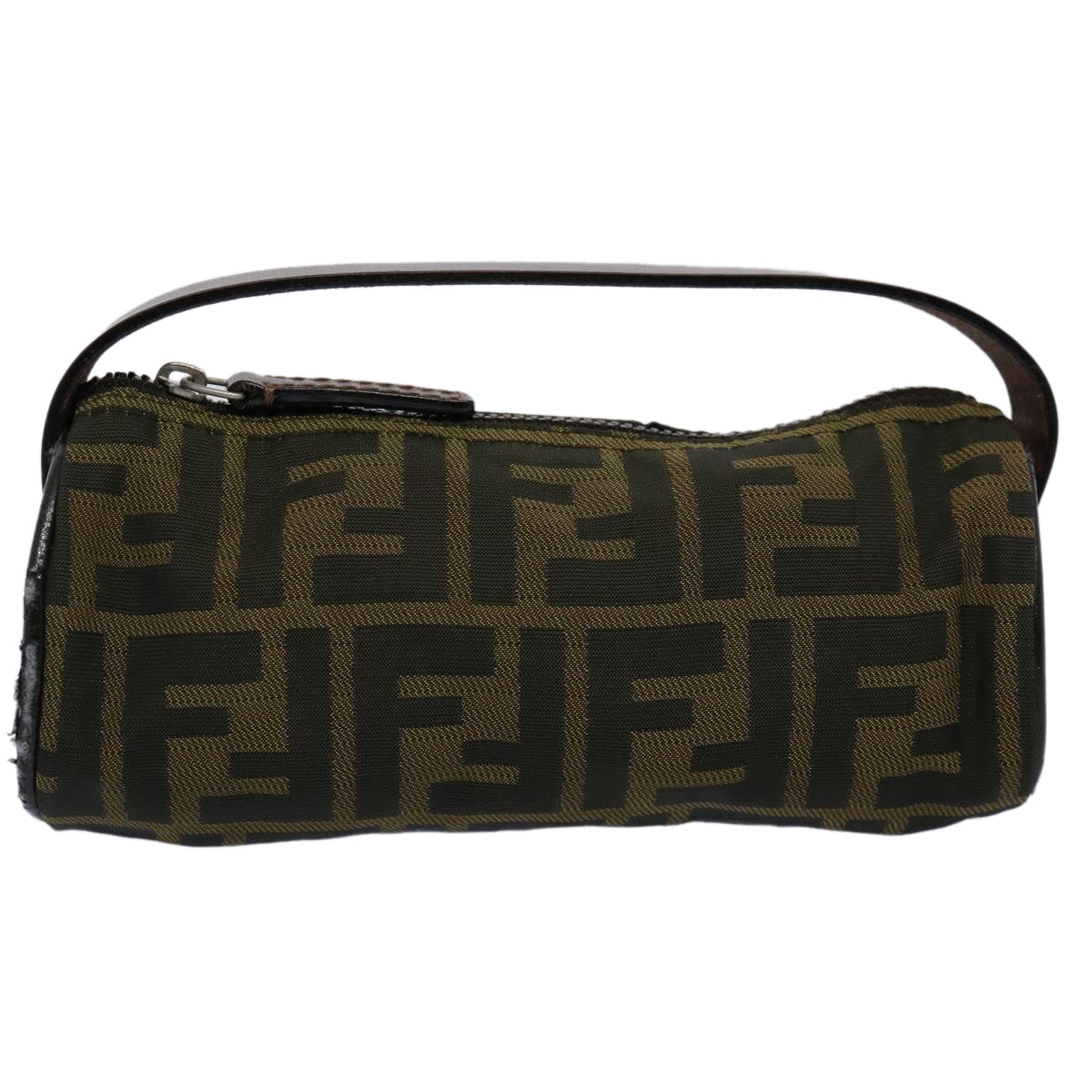 FENDI Zucca Canvas Hand Bag Black Brown 2257 26553 009 am5322