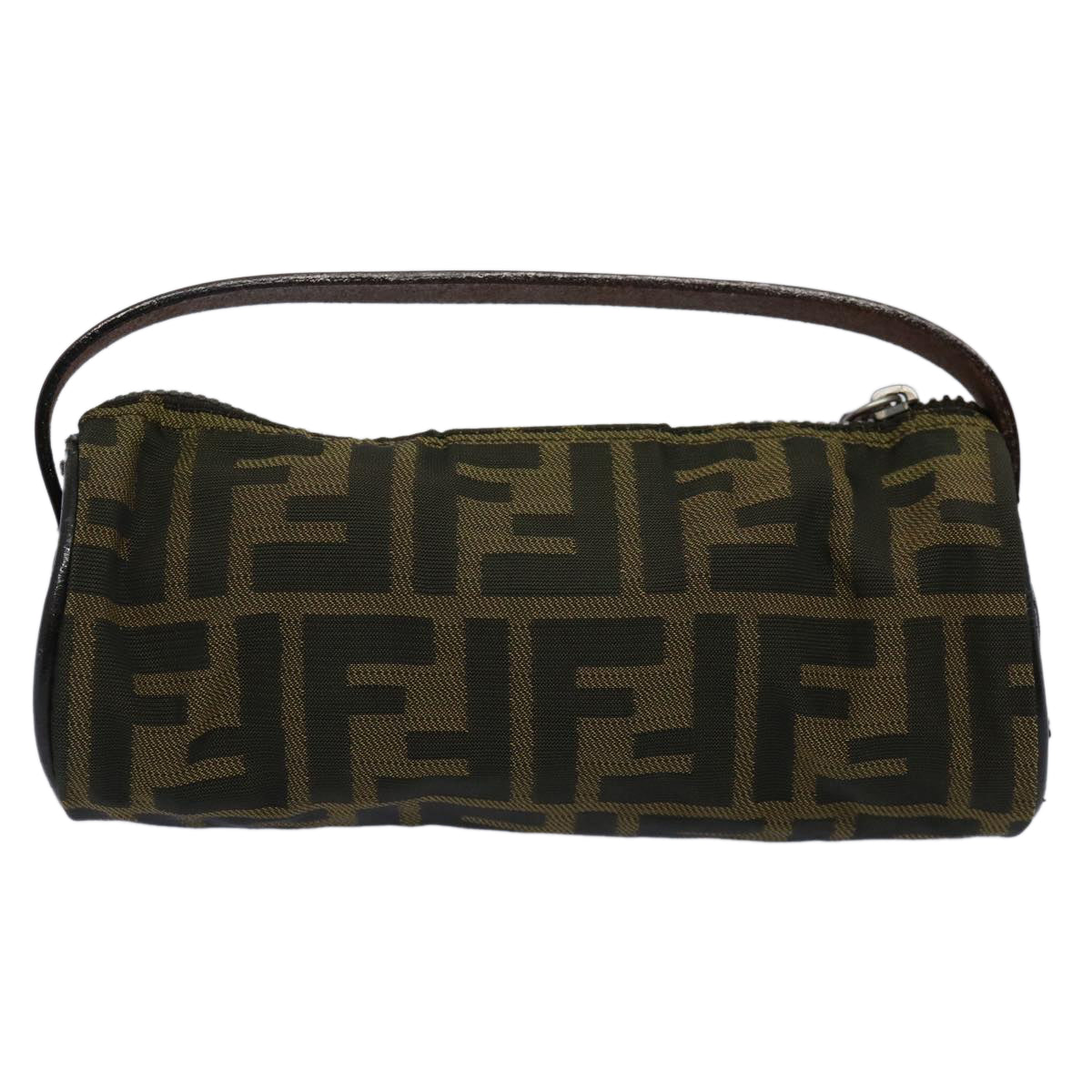 FENDI Zucca Canvas Hand Bag Black Brown 2257 26553 009 am5322
